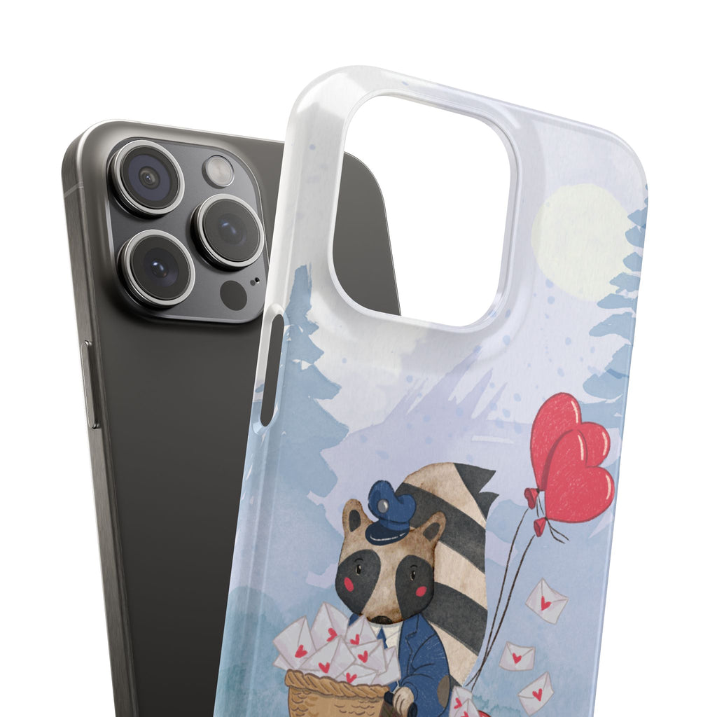 Whimsical Animal Snap Case with Love Balloons, Cute Phone Case, Valentine's Day Gift, Animal Lover Accessory, Creative Phone Cover