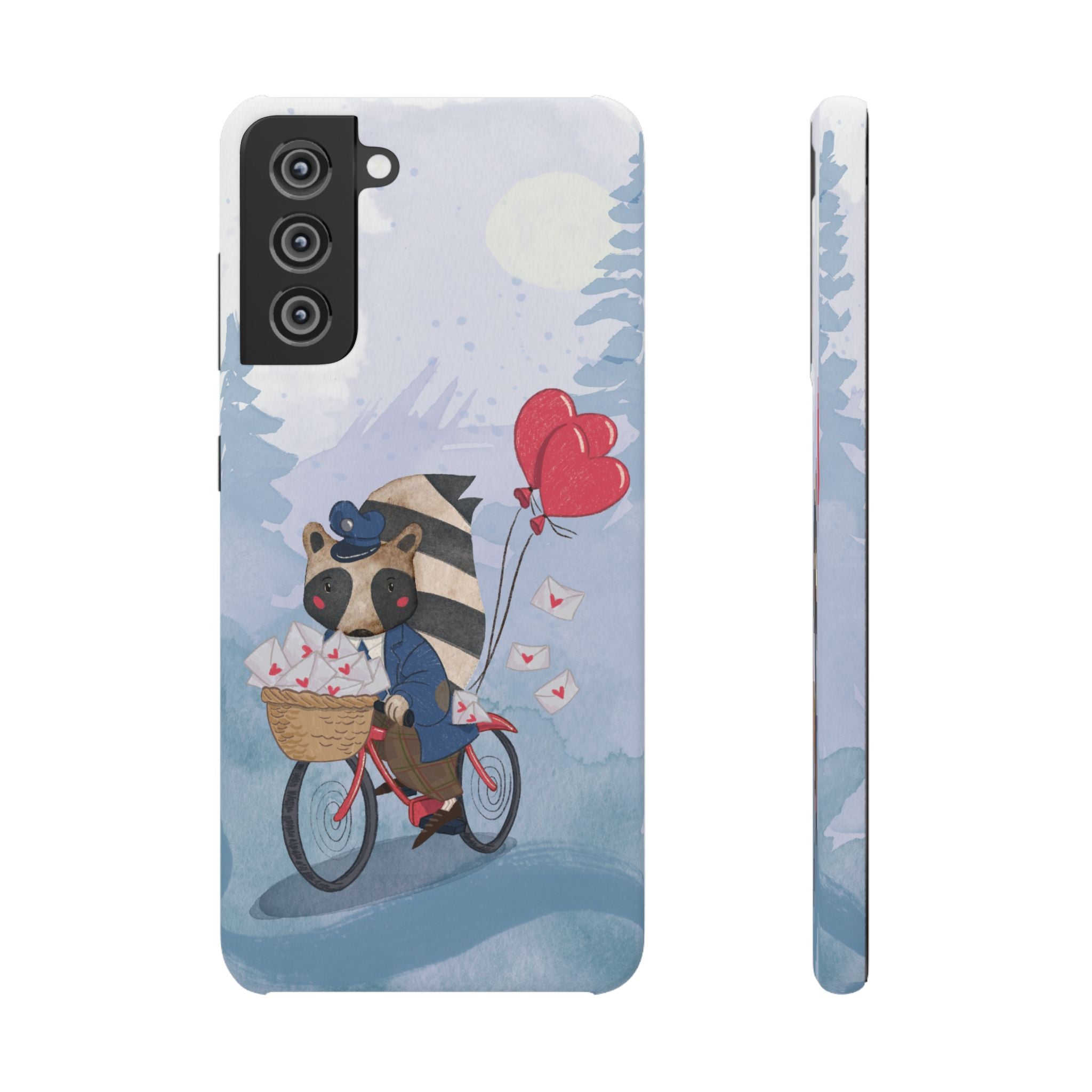 Whimsical Animal Snap Case with Love Balloons, Cute Phone Case, Valentine's Day Gift, Animal Lover Accessory, Creative Phone Cover