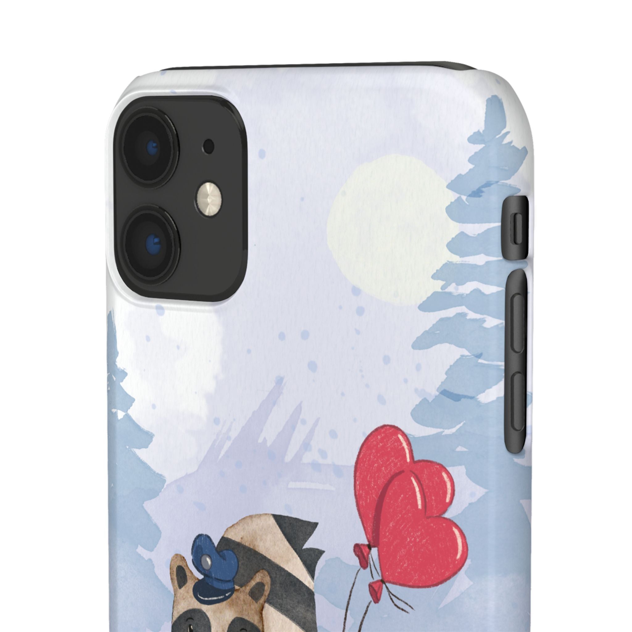 Whimsical Animal Snap Case with Love Balloons, Cute Phone Case, Valentine's Day Gift, Animal Lover Accessory, Creative Phone Cover