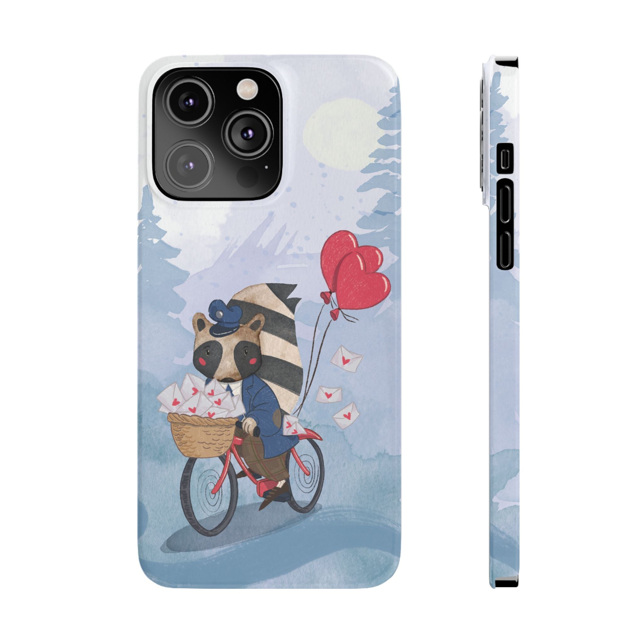 Whimsical Raccoon Slim Phone Case | Cute Animal Design | Perfect for Nature Lovers, Gifts, Birthdays, Valentines Day, Everyday Use