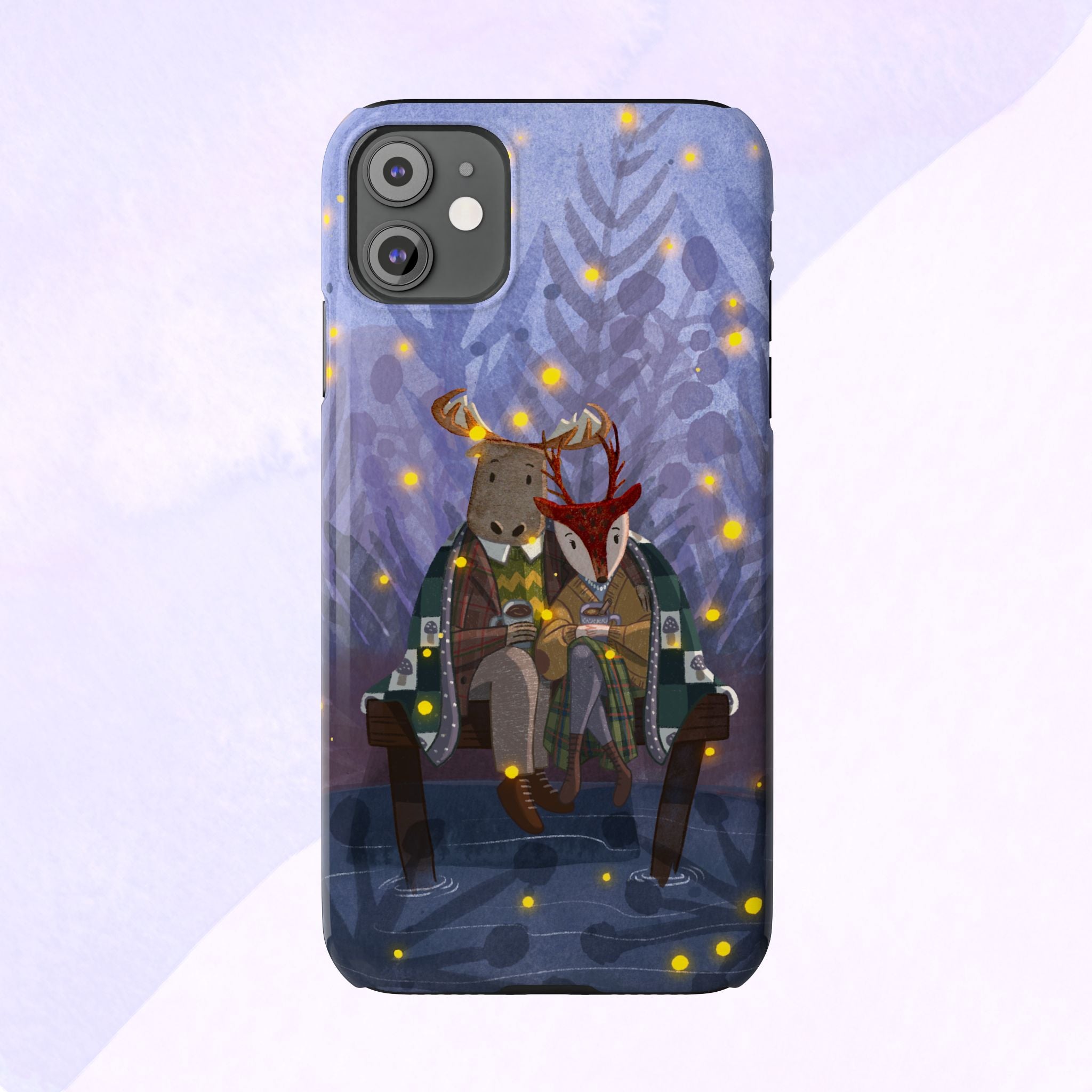 Whimsical Animal Love Slim Phone Cases, Cute Holiday Gifts, Cozy Home Decor, Nature Lover Accessories, Couples Gifts