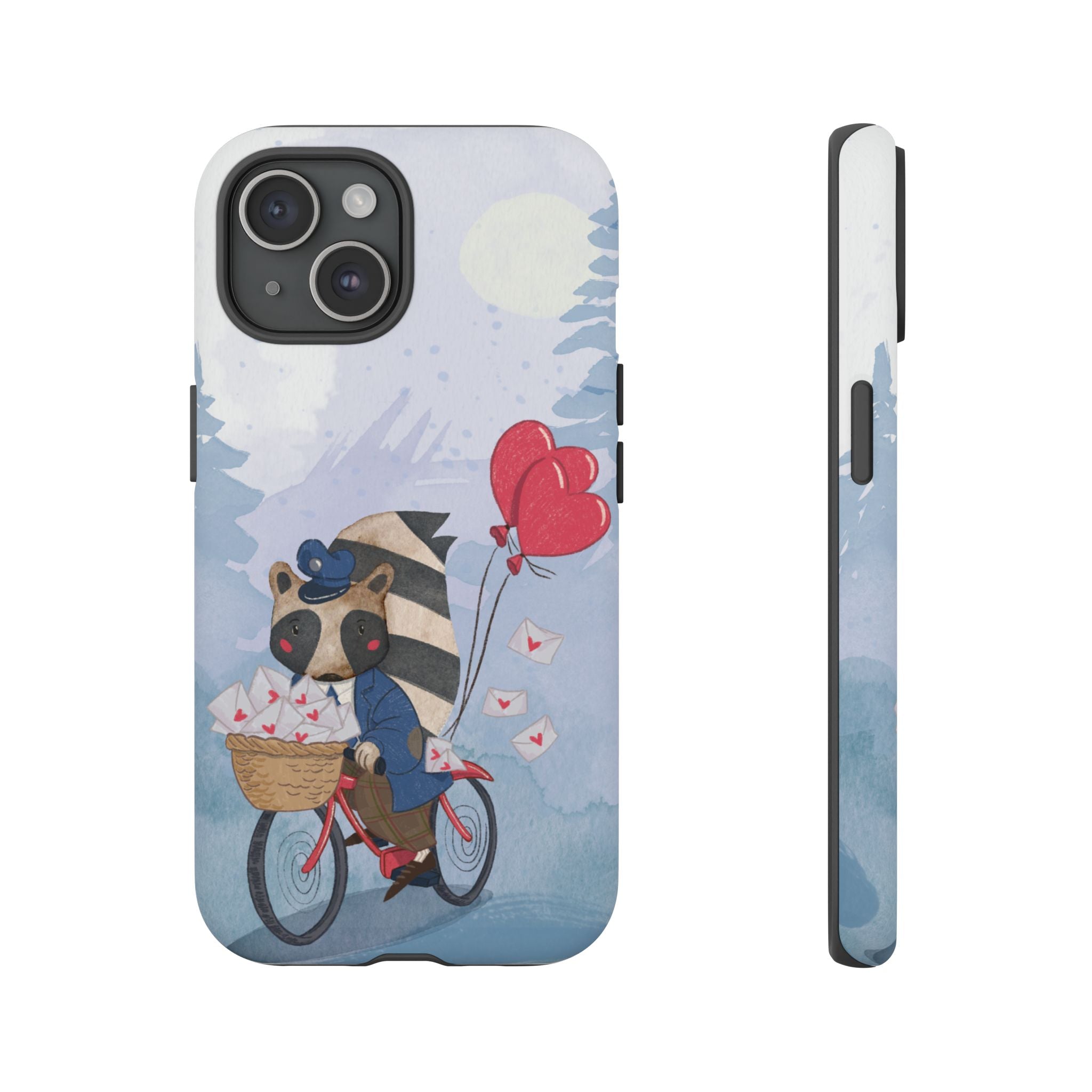 Cute Raccoon Phone Case, Tough Case for Animal Lovers, Valentine's Day Gift, Whimsical Phone Accessory, Gifts for Kids