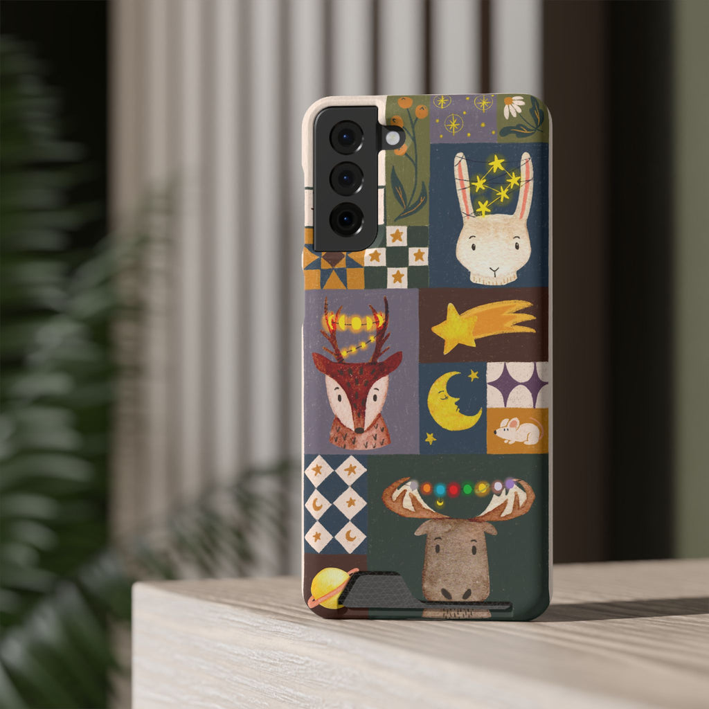 Magical Animal Phone Case with Card Holder - Cute Gift for Animal Lovers, Interesting Phone Accessory, Unique Holiday Gift, Nature-Inspired