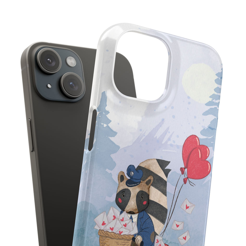Whimsical Animal Snap Case with Love Balloons, Cute Phone Case, Valentine's Day Gift, Animal Lover Accessory, Creative Phone Cover