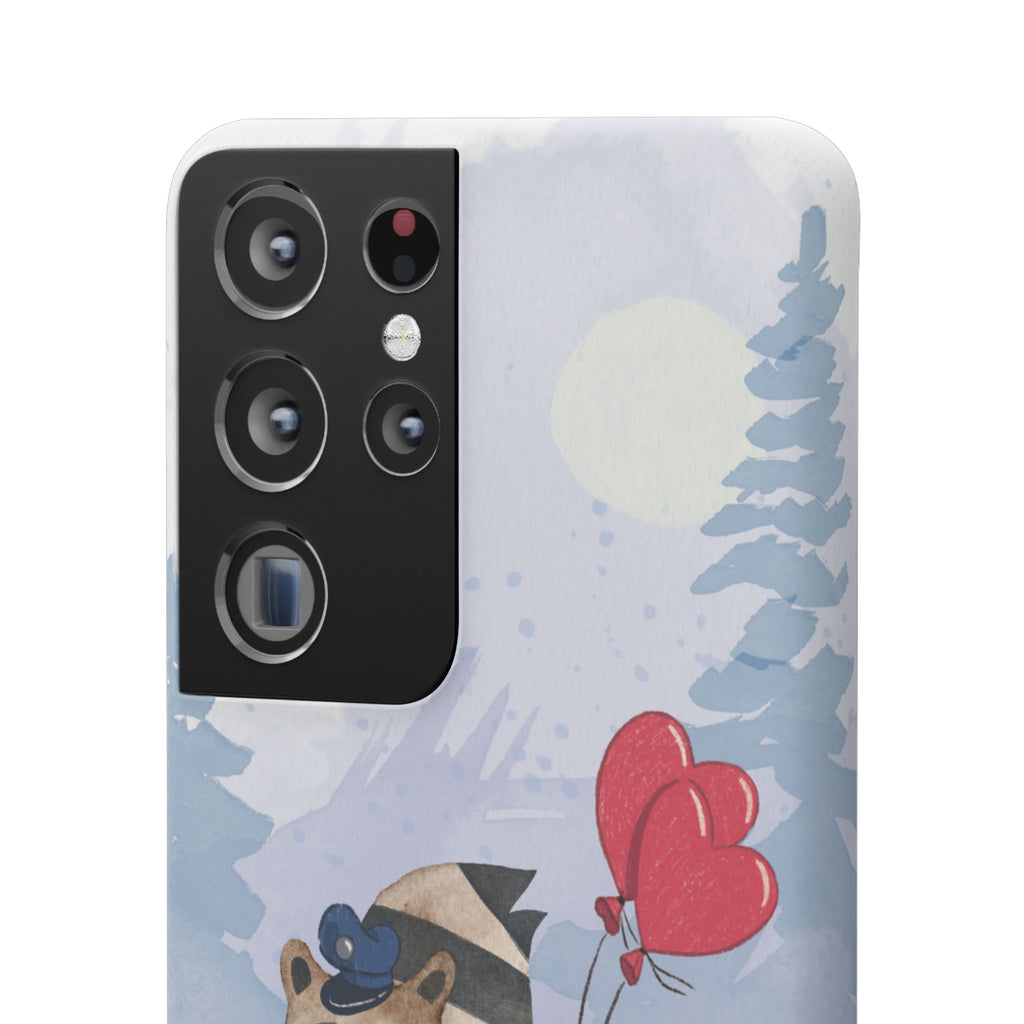 Whimsical Animal Snap Case with Love Balloons, Cute Phone Case, Valentine's Day Gift, Animal Lover Accessory, Creative Phone Cover