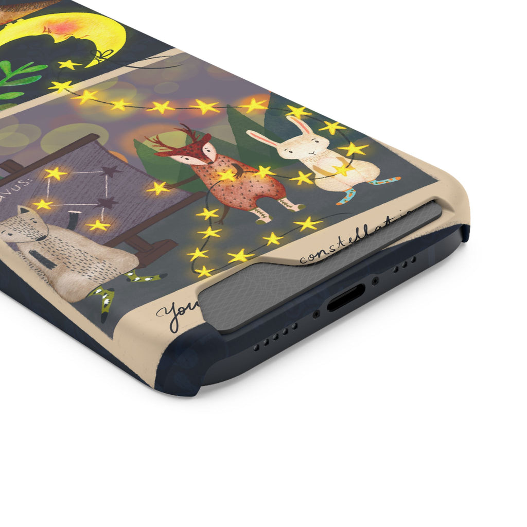 Woodland Astronomy Class Phone Case - Whimsical Forest Animals Learning Constellations - Cute iPhone 13/Samsung Case