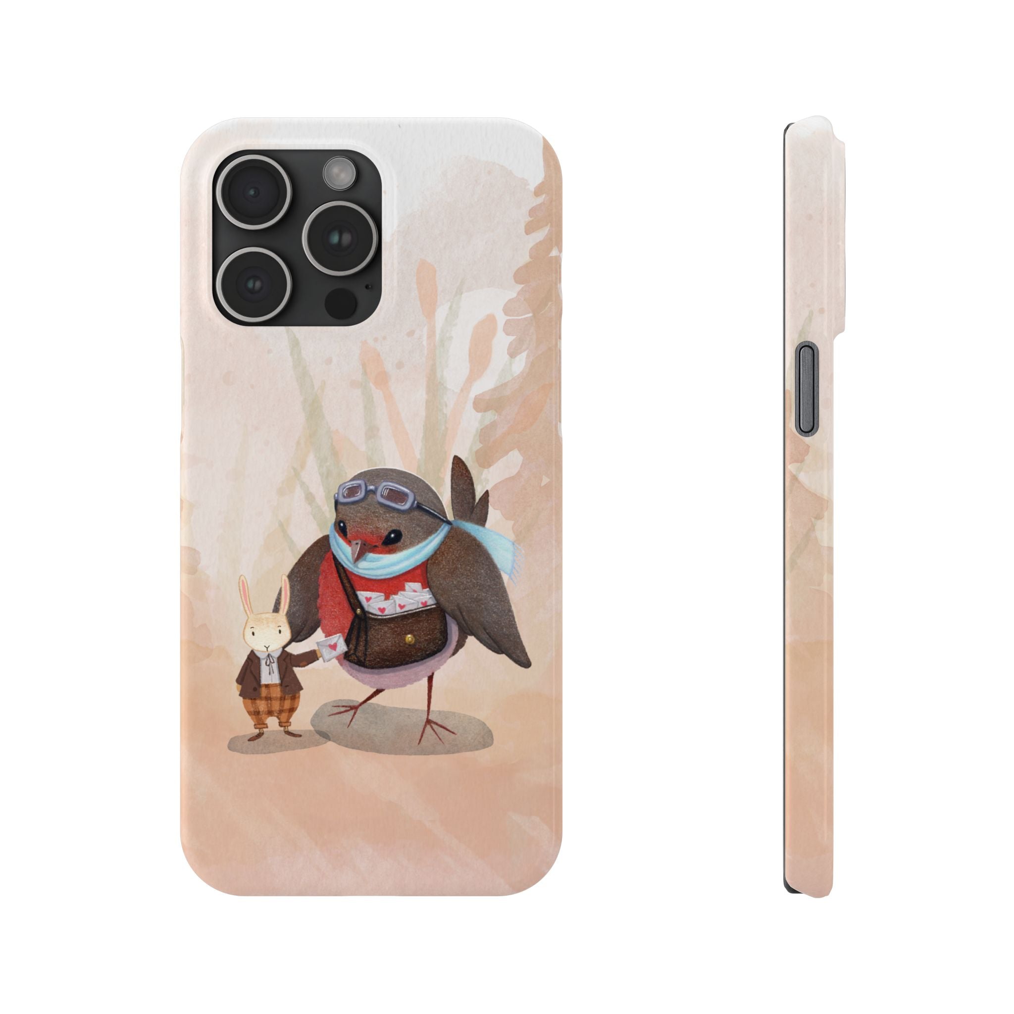 Whimsical Animal Slim Phone Cases - Cute Bird and Rabbit Design, Perfect for Animal Lovers, Gifts for Kids and Teens, Ideal for Birthdays,
