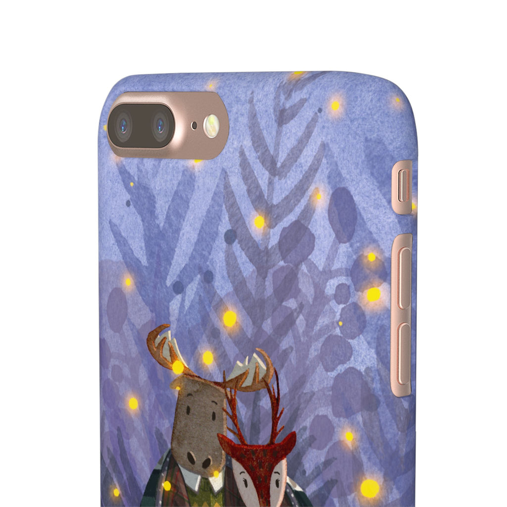 Whimsical Animal Lovers Snap Cases - Cozy Phone Protection, Gift for Nature Lovers, Holiday Decor, Cute Character Design, Animal Couple