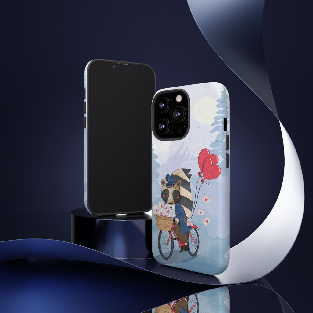 Cute Raccoon Phone Case, Tough Case for Animal Lovers, Valentine's Day Gift, Whimsical Phone Accessory, Gifts for Kids