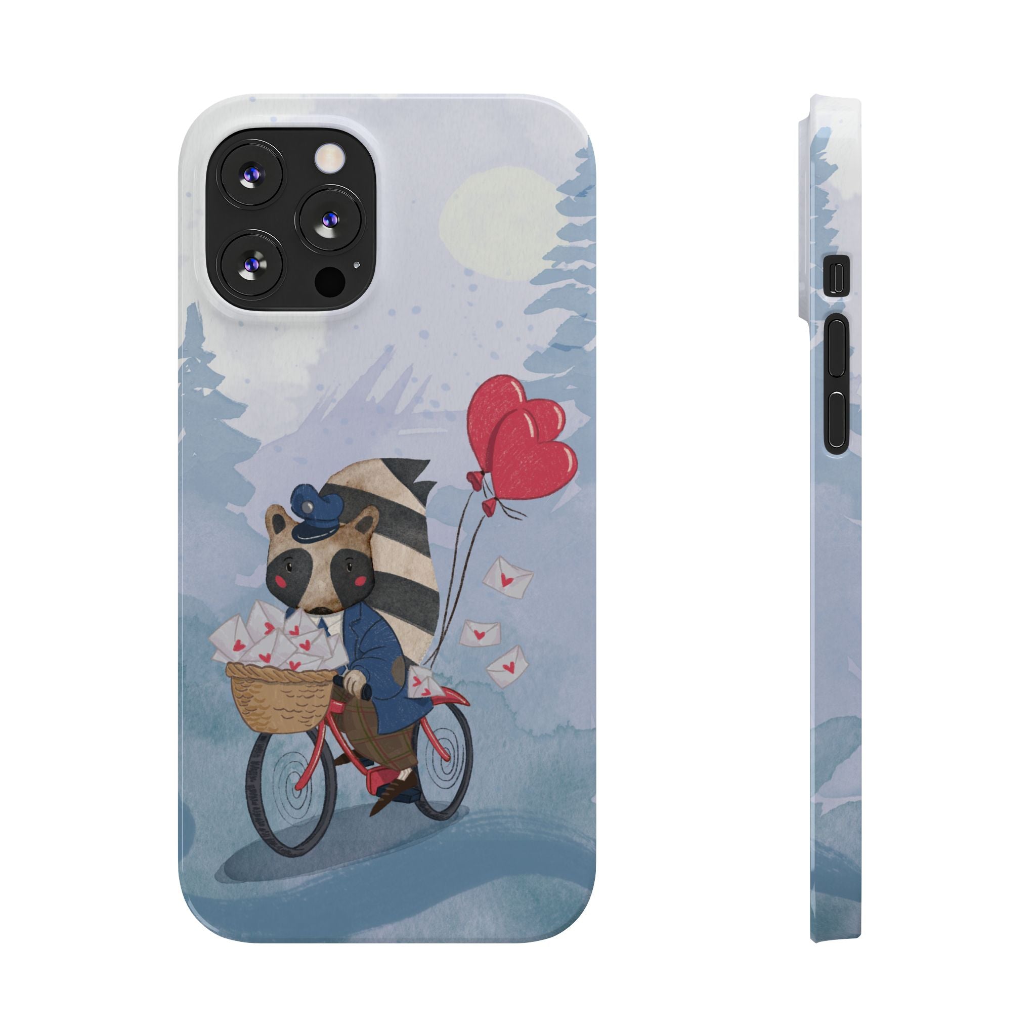 Whimsical Raccoon Slim Phone Case | Cute Animal Design | Perfect for Nature Lovers, Gifts, Birthdays, Valentines Day, Everyday Use