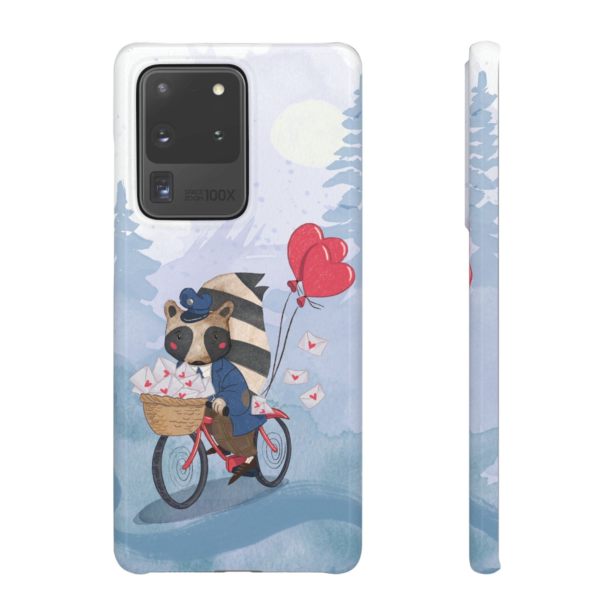 Whimsical Animal Snap Case with Love Balloons, Cute Phone Case, Valentine's Day Gift, Animal Lover Accessory, Creative Phone Cover