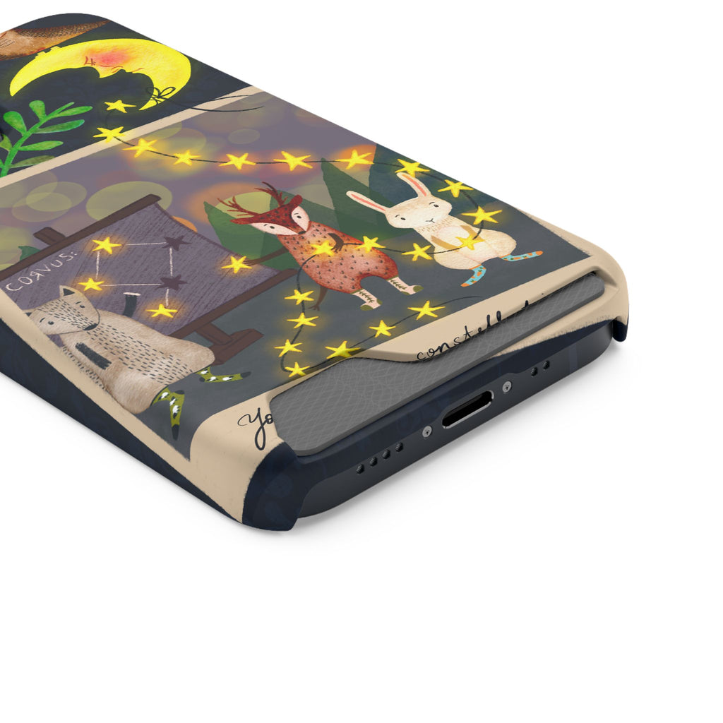 Woodland Astronomy Class Phone Case - Whimsical Forest Animals Learning Constellations - Cute iPhone 13/Samsung Case
