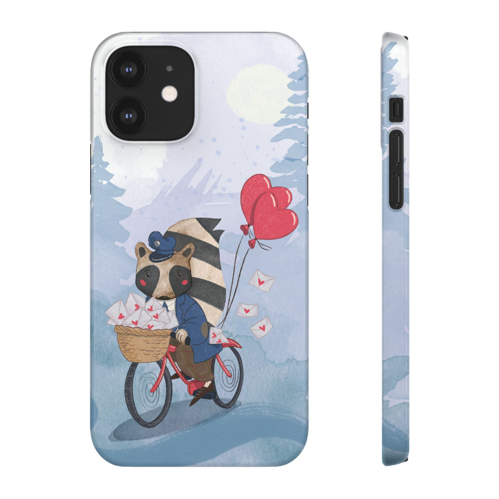 Whimsical Animal Snap Case with Love Balloons, Cute Phone Case, Valentine's Day Gift, Animal Lover Accessory, Creative Phone Cover
