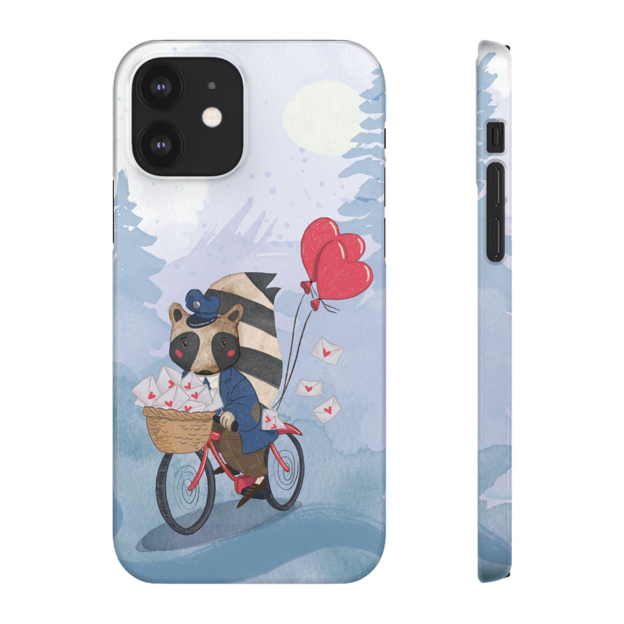 Whimsical Animal Snap Case with Love Balloons, Cute Phone Case, Valentine's Day Gift, Animal Lover Accessory, Creative Phone Cover