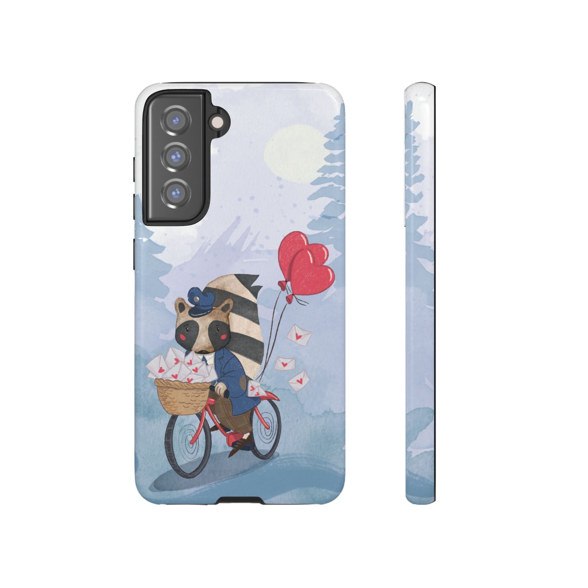 Cute Raccoon Phone Case, Tough Case for Animal Lovers, Valentine's Day Gift, Whimsical Phone Accessory, Gifts for Kids