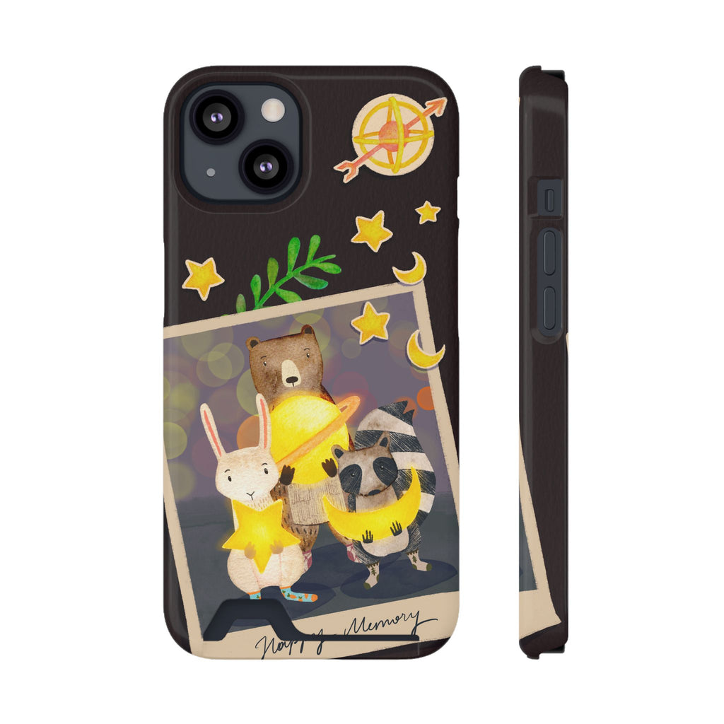 Whimsical Phone Case with Card Holder - Cute Animal Friends Design, Perfect Gift for Animal Lovers, Birthday, Everyday Use, Cute Accessory