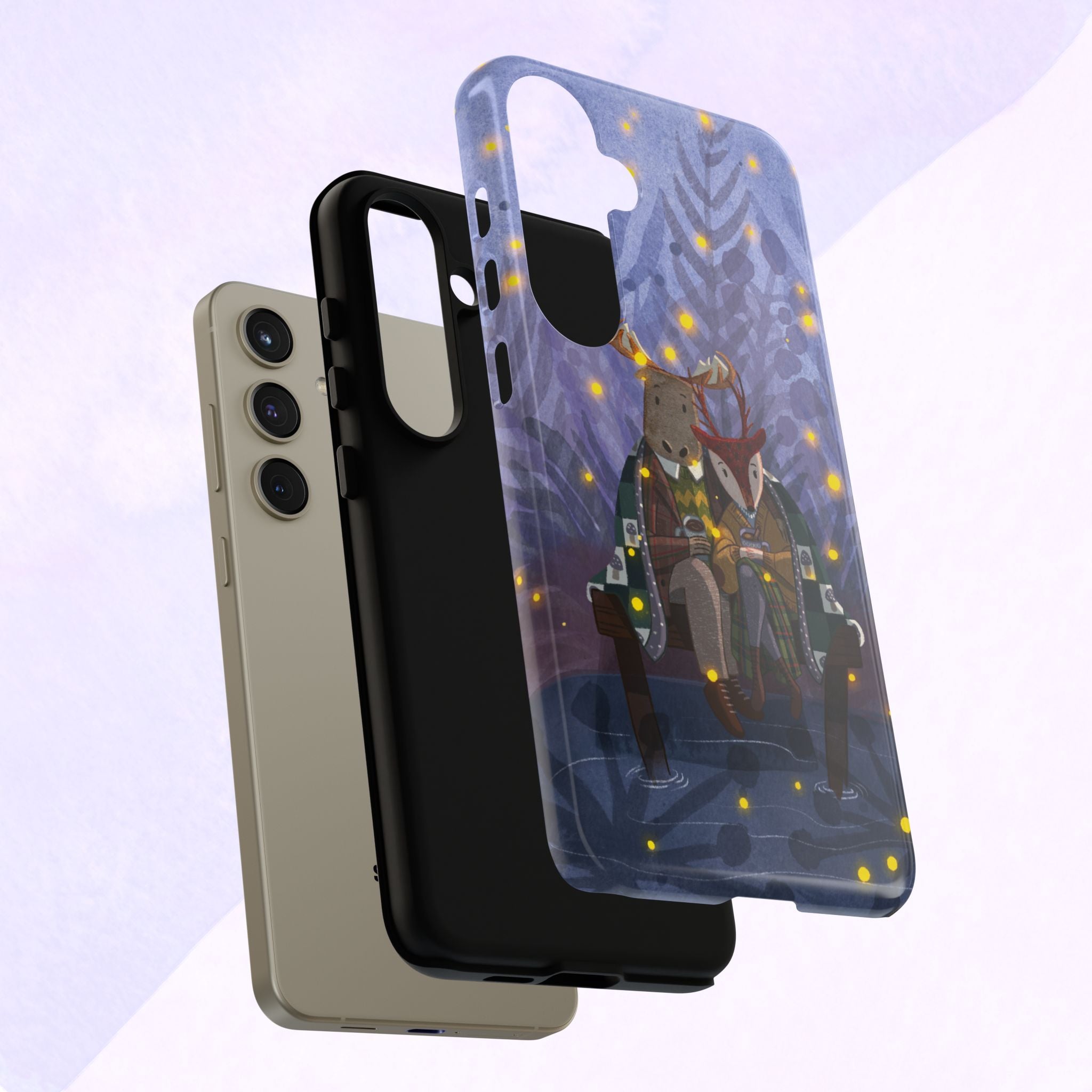 Cozy Couple Phone Case, Cute Animal Lovers Gift, Nature Aesthetic, Perfect for Holidays, Personalized Phone Accessories, Gift for Her