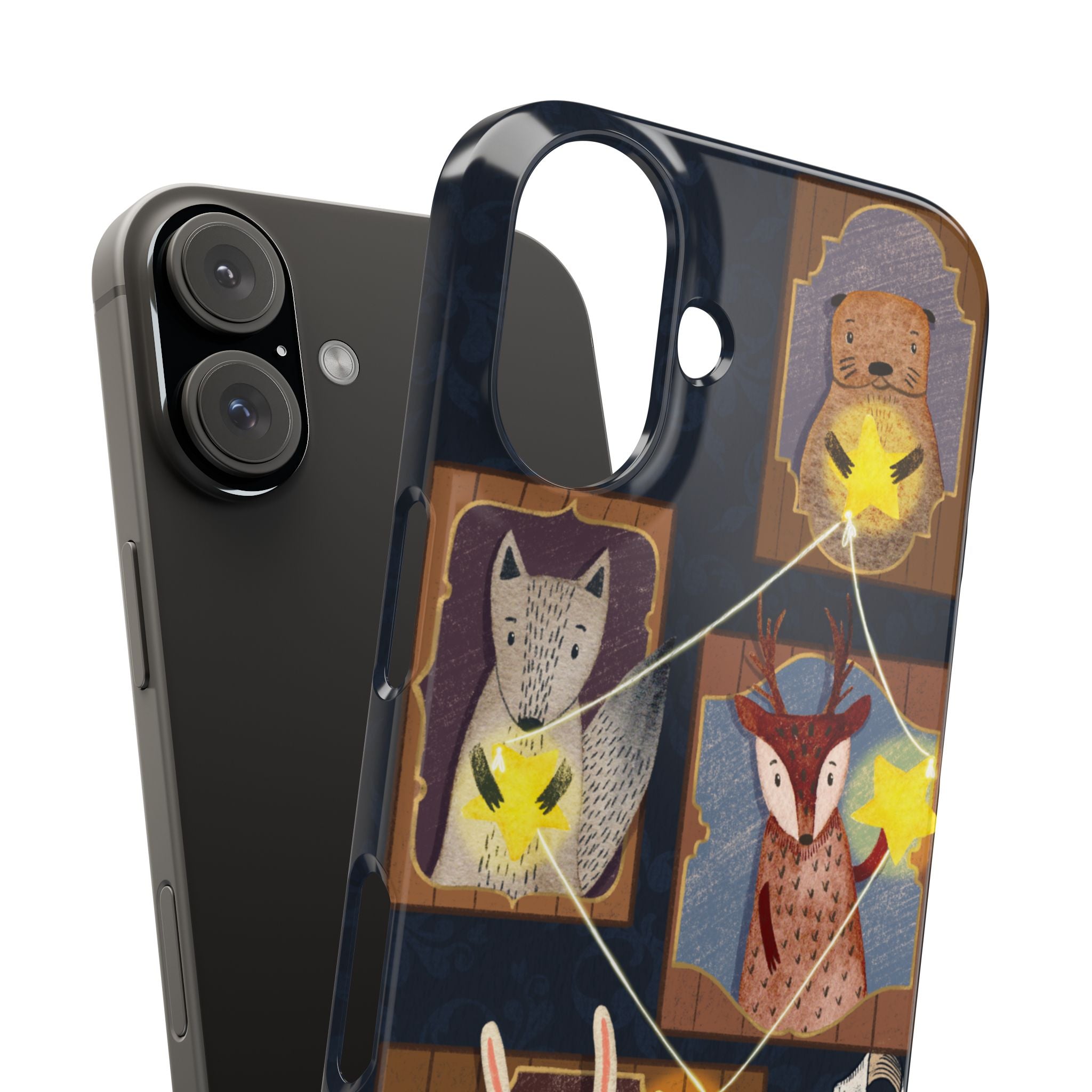 Constellation Friends Slim Case, Woodland Portrait iPhone Cover, Star Collector Design, Cute Kawaii Gift, Phone 8 9 X XR 11 12 13 14 15 16
