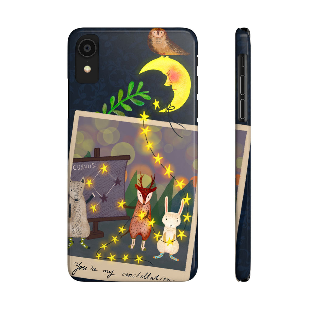 Constellation Friends iPhone Case, Starlit Woodland Photo Cover, Cute Gift for Birthday, Kawaii Design, iPhone 7 8 X XR XS 11 12 13 14 15 16