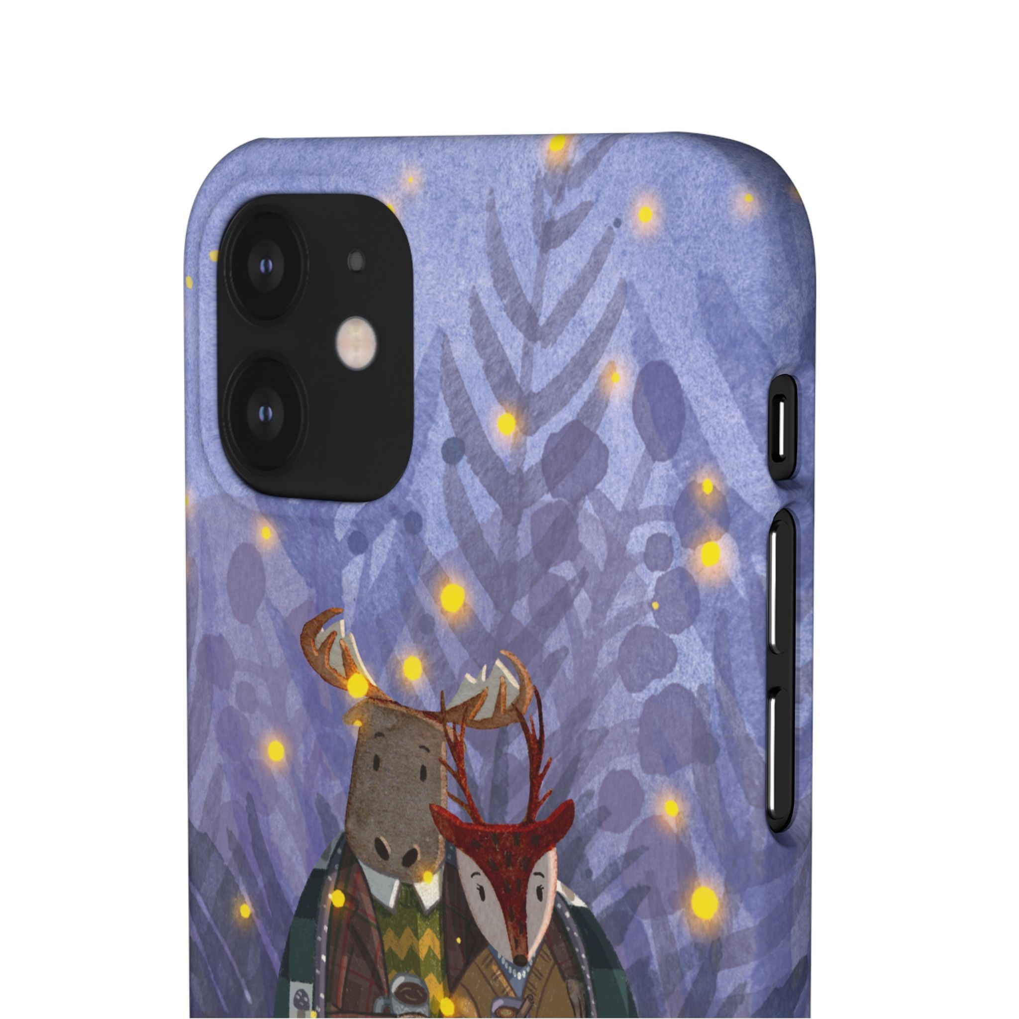 Whimsical Animal Lovers Snap Cases - Cozy Phone Protection, Gift for Nature Lovers, Holiday Decor, Cute Character Design, Animal Couple