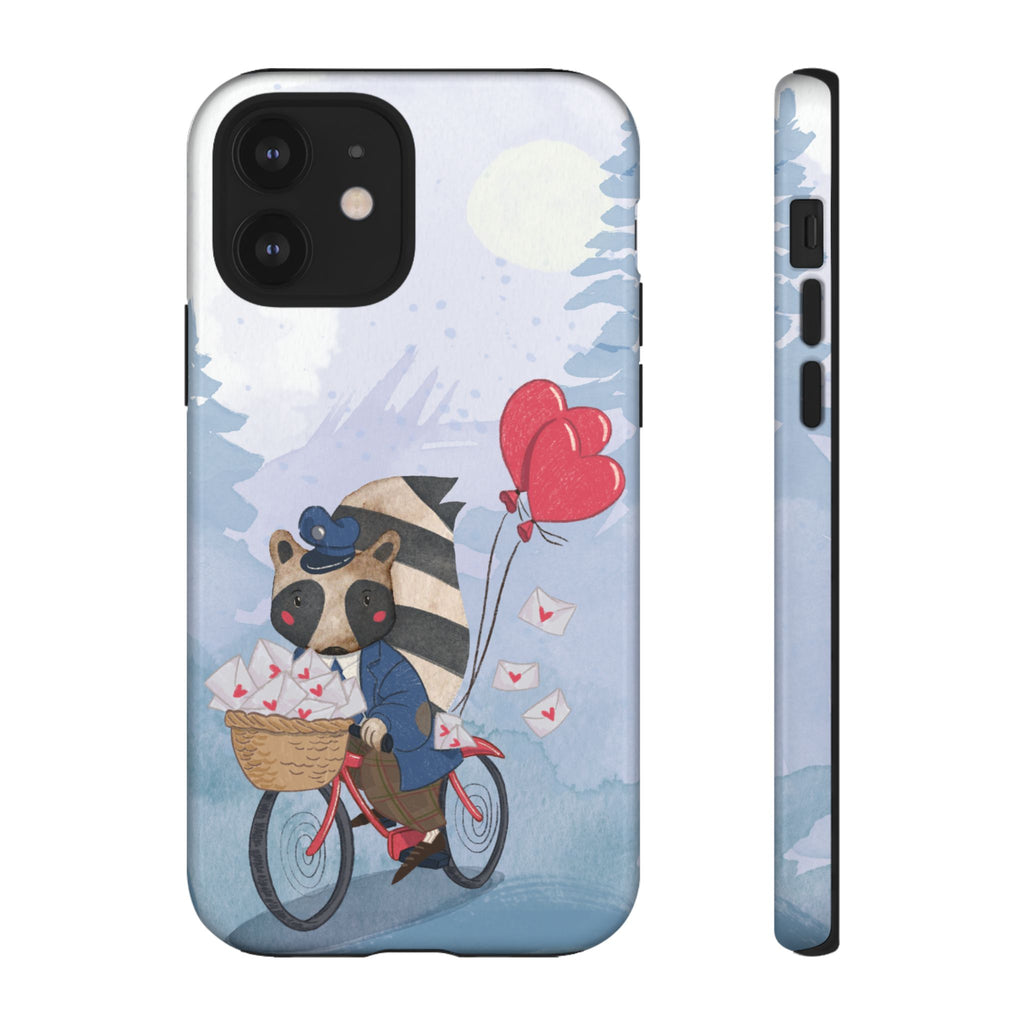 Cute Raccoon Phone Case, Tough Case for Animal Lovers, Valentine's Day Gift, Whimsical Phone Accessory, Gifts for Kids