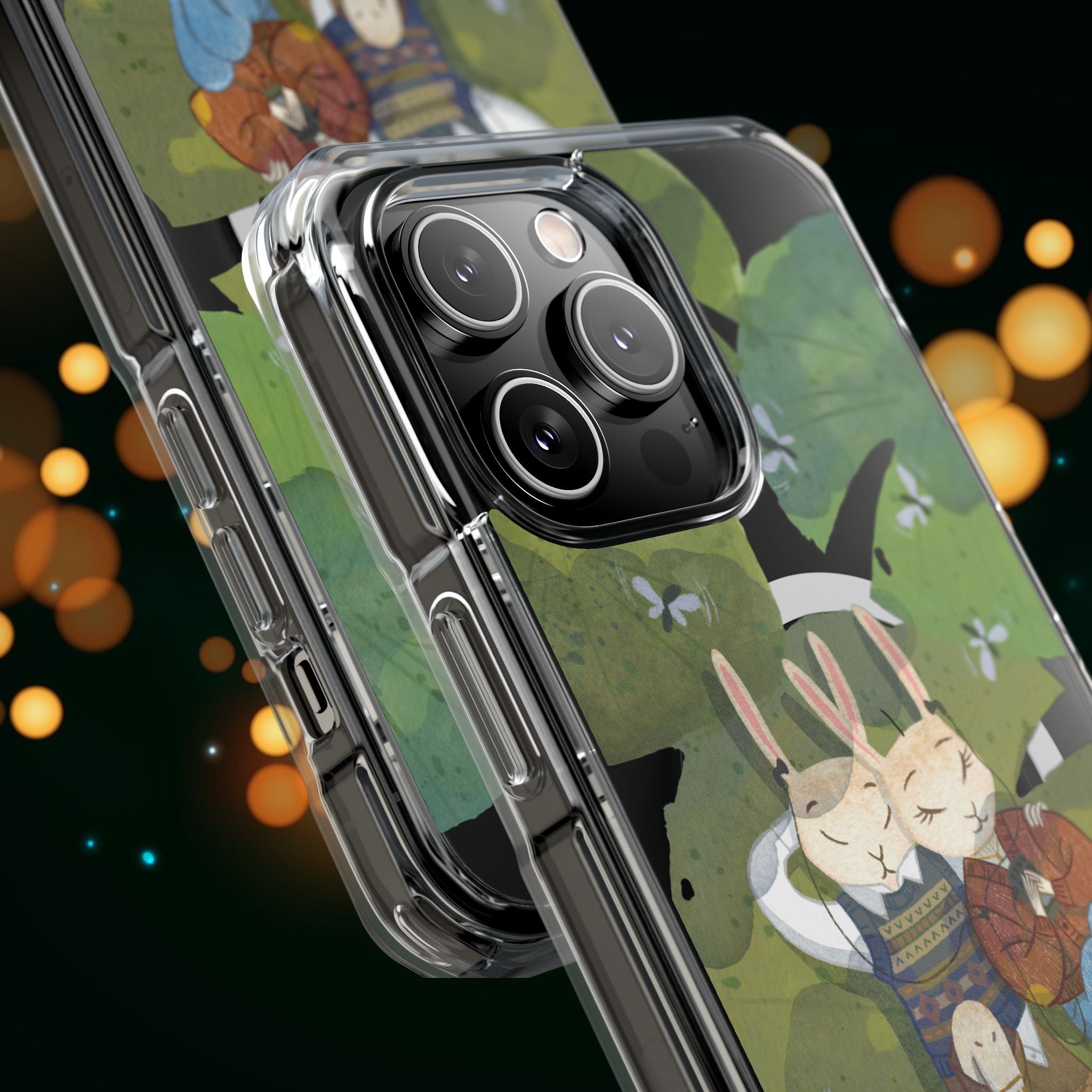 Cute Animal Lovers Phone Case, Magnetic Clear Impact Cases for Nature Enthusiasts, Eco-Friendly Gift, Cute Bunny Design, Unique Phone Cover