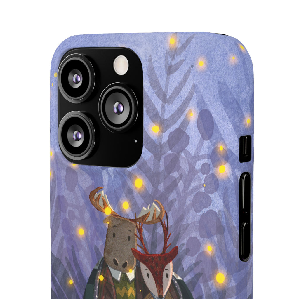 Whimsical Animal Lovers Snap Cases - Cozy Phone Protection, Gift for Nature Lovers, Holiday Decor, Cute Character Design, Animal Couple