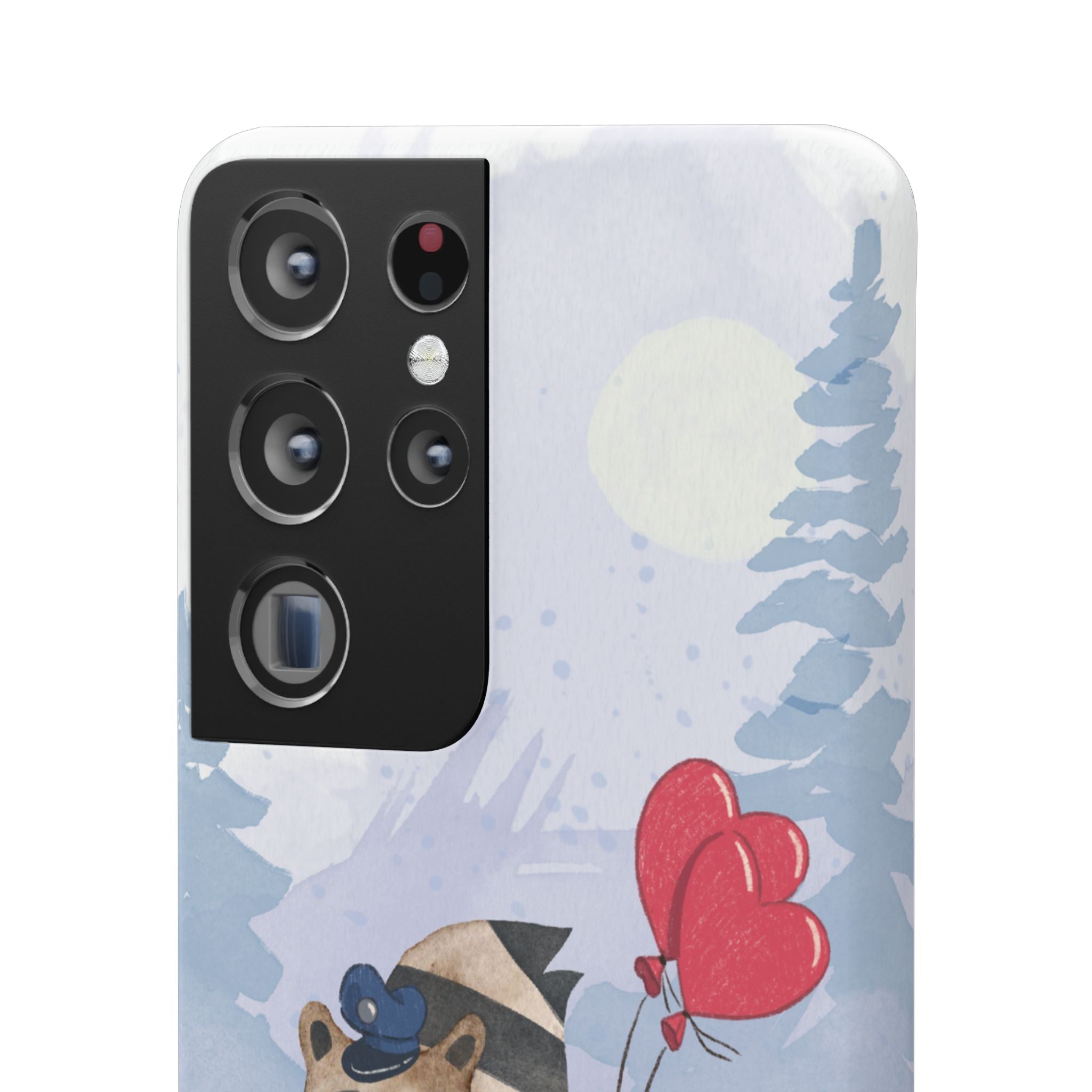 Whimsical Animal Snap Case with Love Balloons, Cute Phone Case, Valentine's Day Gift, Animal Lover Accessory, Creative Phone Cover