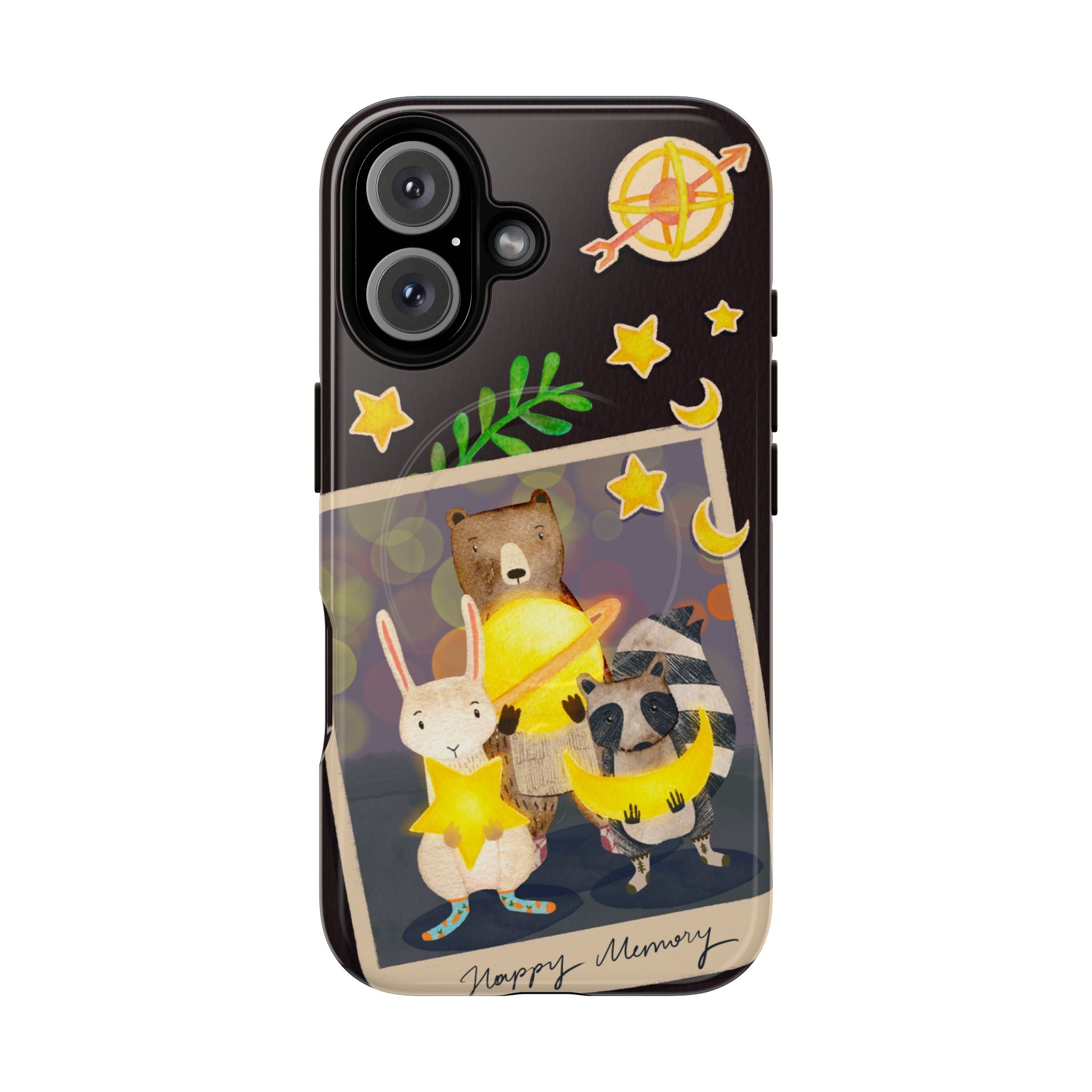 Tough Magnetic Cases, Whimsical Animal Phone Case, Cute Bear Rabbit Raccoon Design, Cute gift for her, Birthdays, iPhone 14 15 16 pro max
