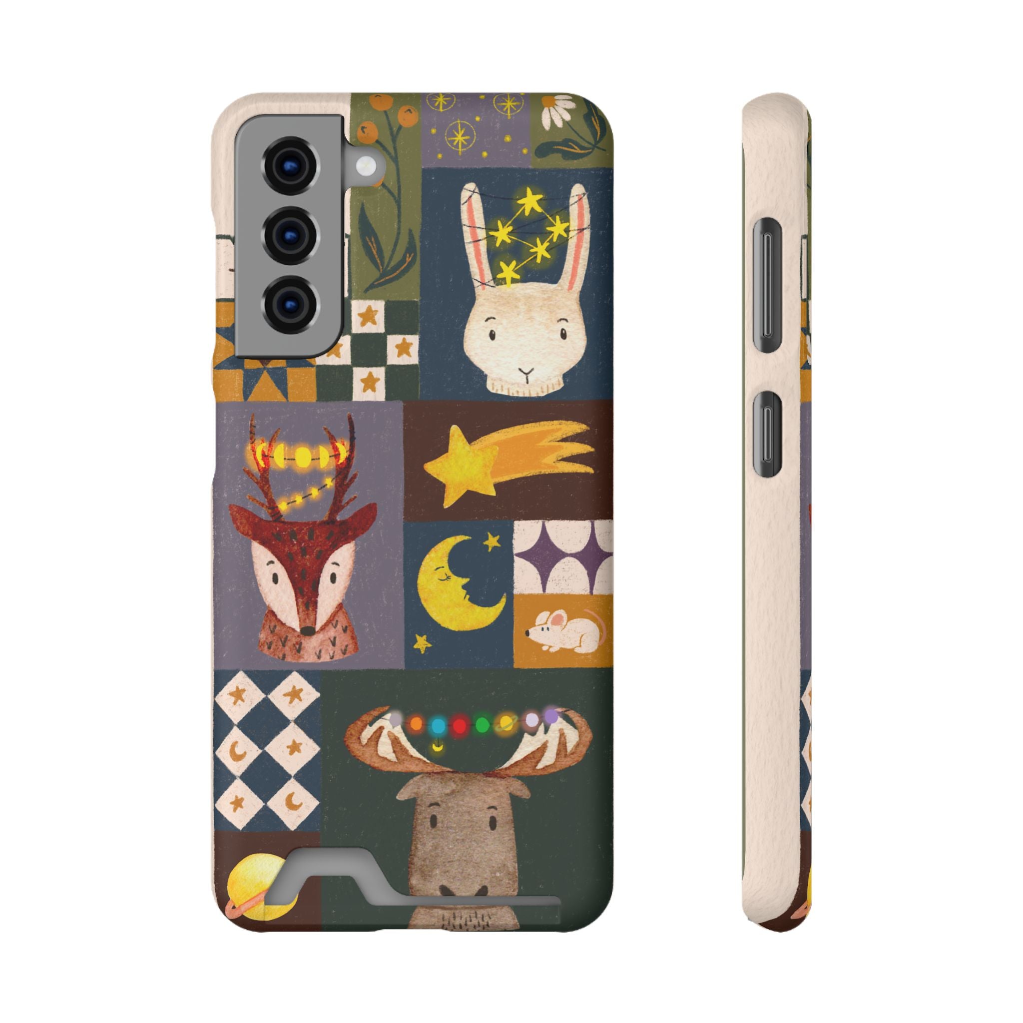 Magical Animal Phone Case with Card Holder - Cute Gift for Animal Lovers, Interesting Phone Accessory, Unique Holiday Gift, Nature-Inspired