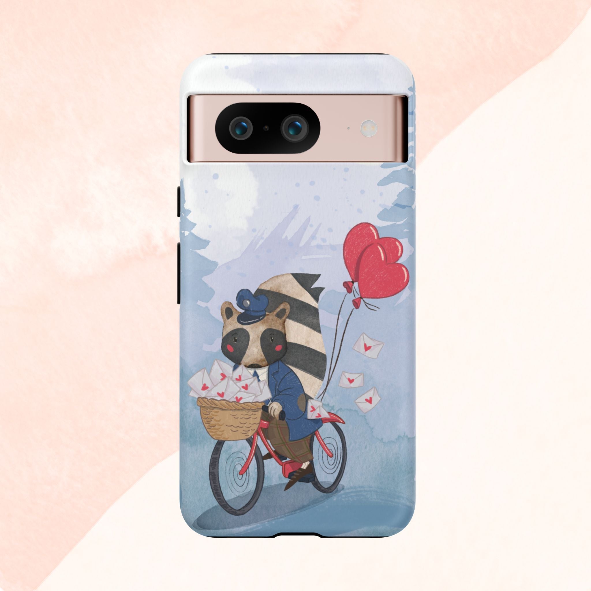 Cute Raccoon Phone Case, Tough Case for Animal Lovers, Valentine's Day Gift, Whimsical Phone Accessory, Gifts for Kids