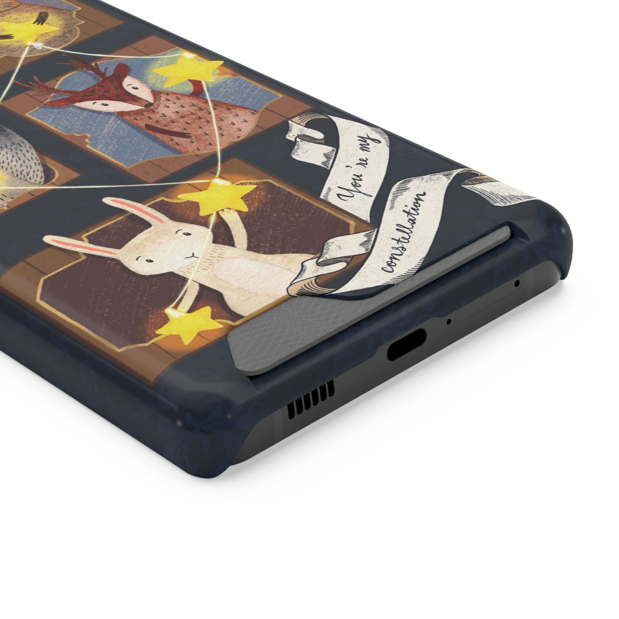 Whimsical Animal Phone Case with Card Holder, Cute Animal Design, Card Storage Case, Ideal for Animal Lovers, Gift for Kids, Birthday