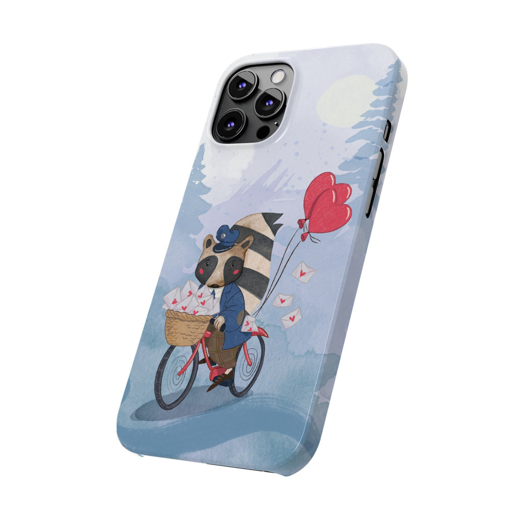 Whimsical Raccoon Slim Phone Case | Cute Animal Design | Perfect for Nature Lovers, Gifts, Birthdays, Valentines Day, Everyday Use