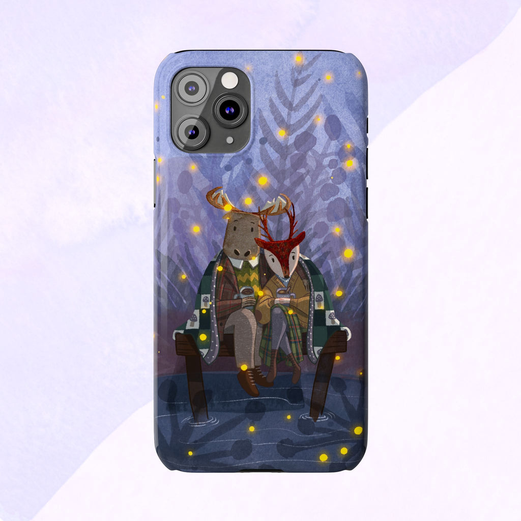 Whimsical Animal Love Slim Phone Cases, Cute Holiday Gifts, Cozy Home Decor, Nature Lover Accessories, Couples Gifts