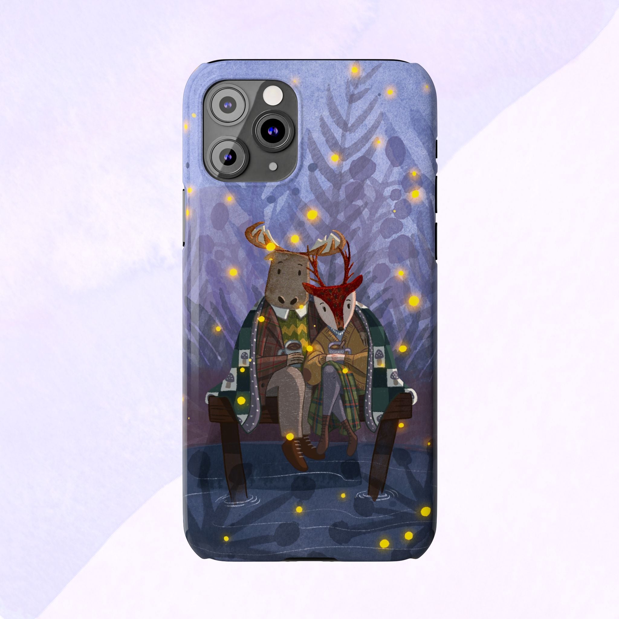 Whimsical Animal Love Slim Phone Cases, Cute Holiday Gifts, Cozy Home Decor, Nature Lover Accessories, Couples Gifts
