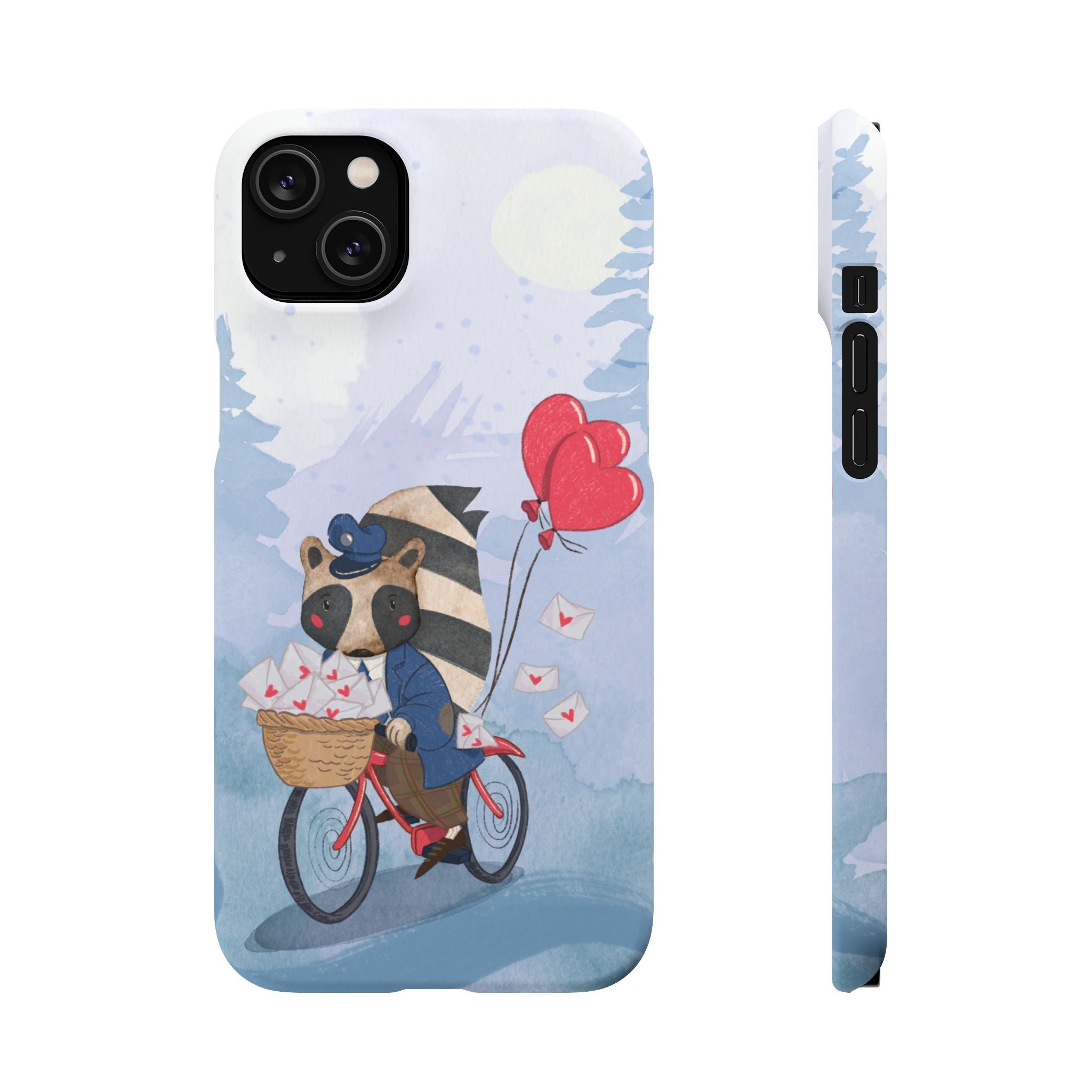 Whimsical Animal Snap Case with Love Balloons, Cute Phone Case, Valentine's Day Gift, Animal Lover Accessory, Creative Phone Cover