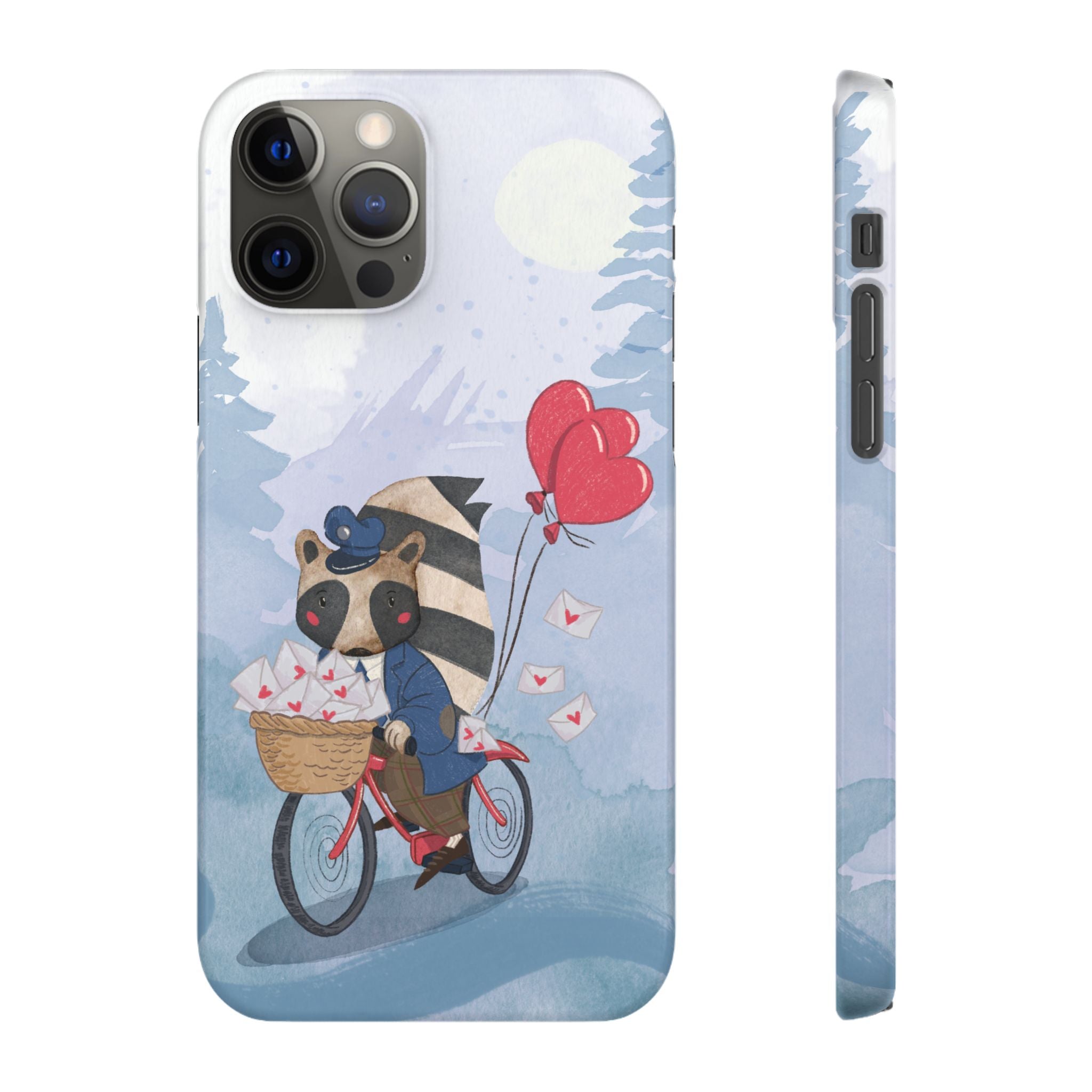Whimsical Animal Snap Case with Love Balloons, Cute Phone Case, Valentine's Day Gift, Animal Lover Accessory, Creative Phone Cover