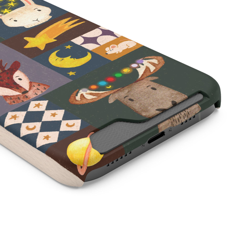 Magical Animal Phone Case with Card Holder - Cute Gift for Animal Lovers, Interesting Phone Accessory, Unique Holiday Gift, Nature-Inspired