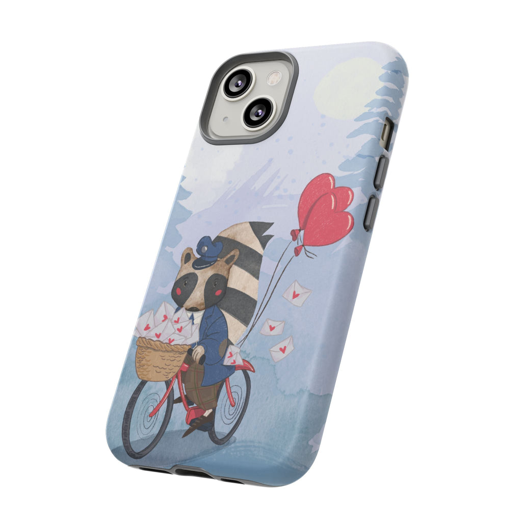 Cute Raccoon Phone Case, Tough Case for Animal Lovers, Valentine's Day Gift, Whimsical Phone Accessory, Gifts for Kids