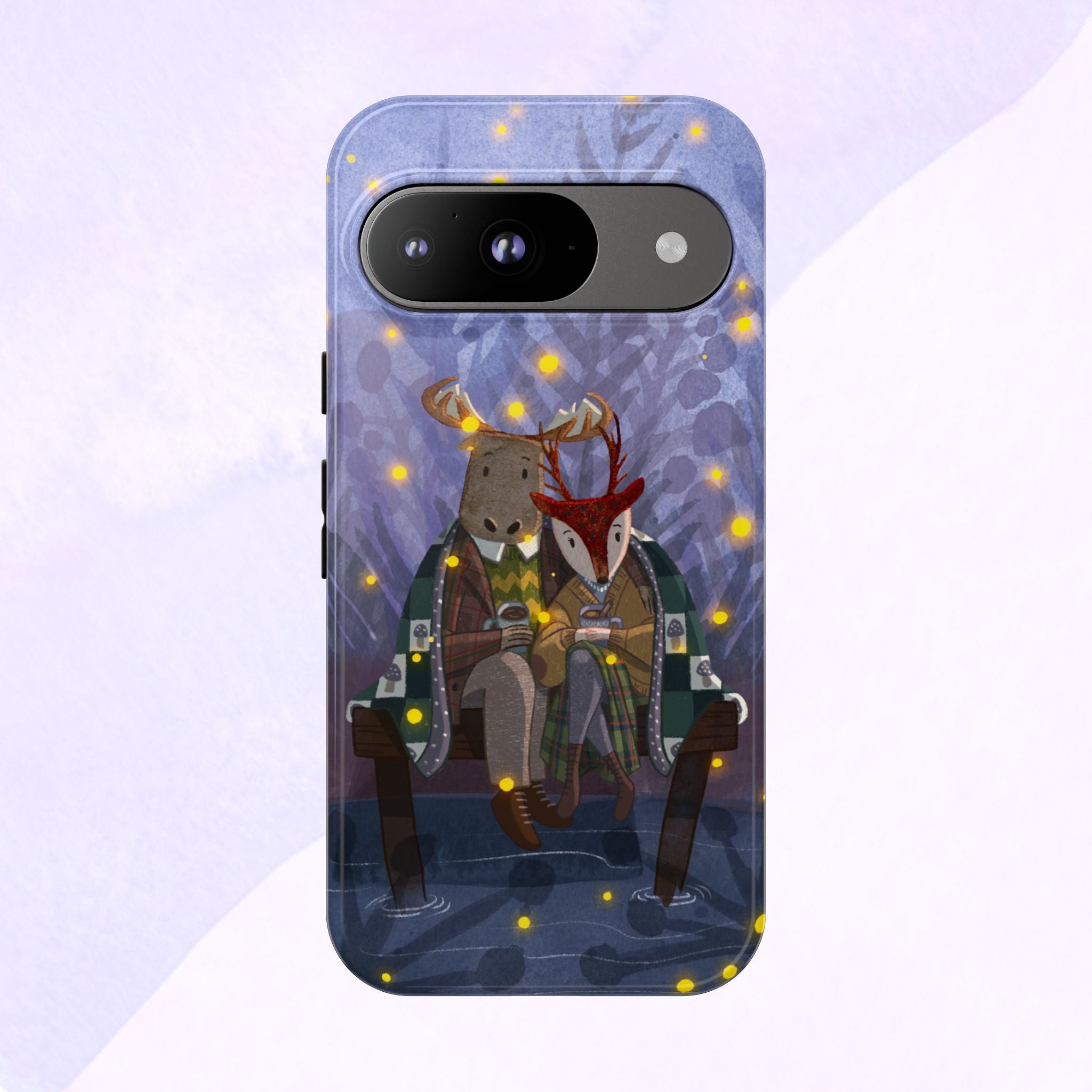 Cozy Couple Phone Case, Cute Animal Lovers Gift, Nature Aesthetic, Perfect for Holidays, Personalized Phone Accessories, Gift for Her