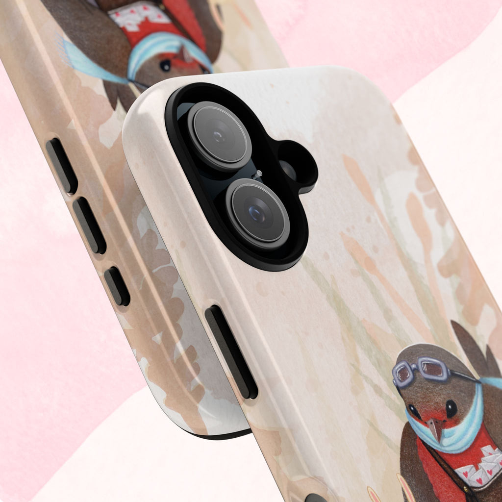 Whimsical Animal Phone Case, Cute Bird and Rabbit Design, Animal Lovers Gift, Nature-Themed Accessory, Eco-Friendly Tech Cover