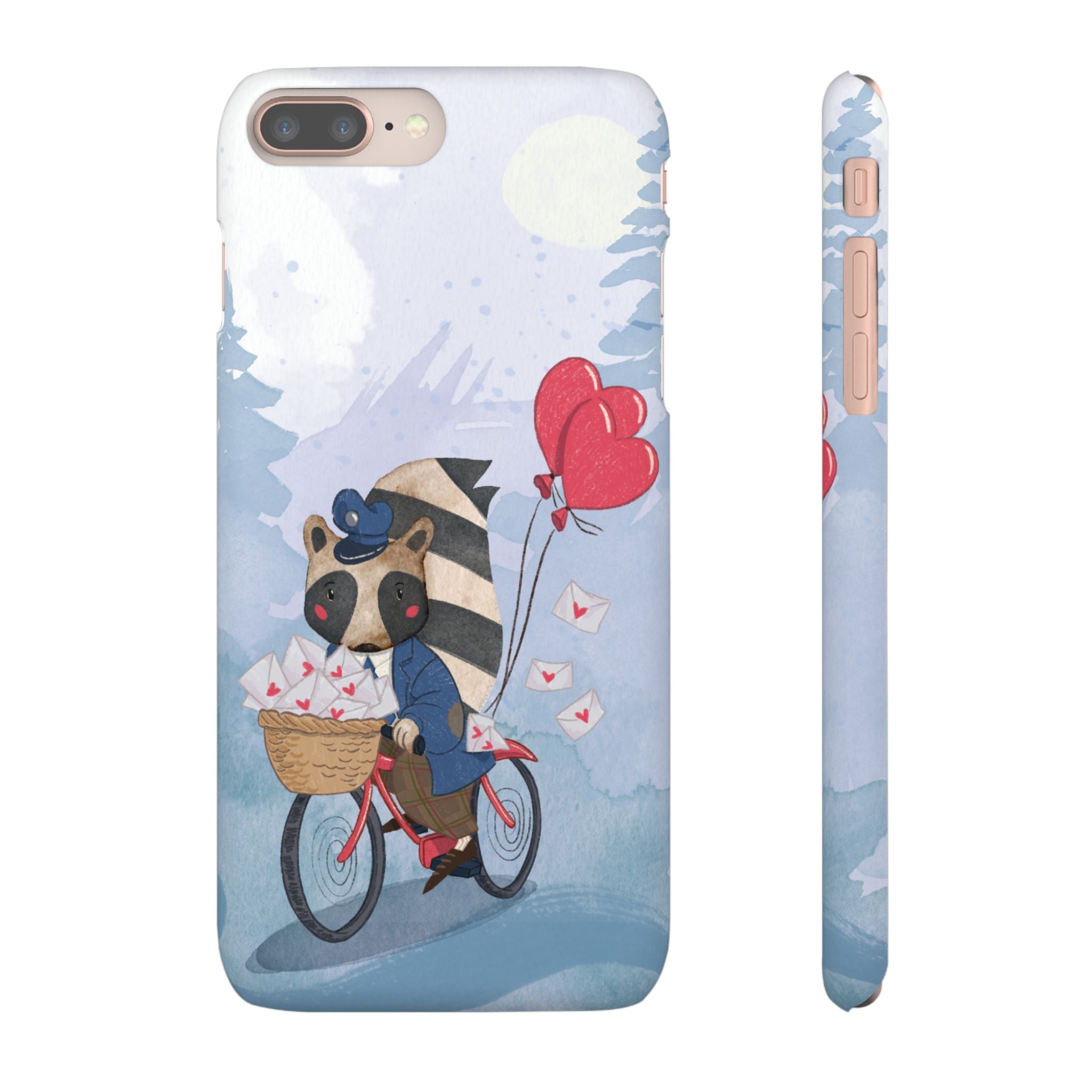 Whimsical Animal Snap Case with Love Balloons, Cute Phone Case, Valentine's Day Gift, Animal Lover Accessory, Creative Phone Cover