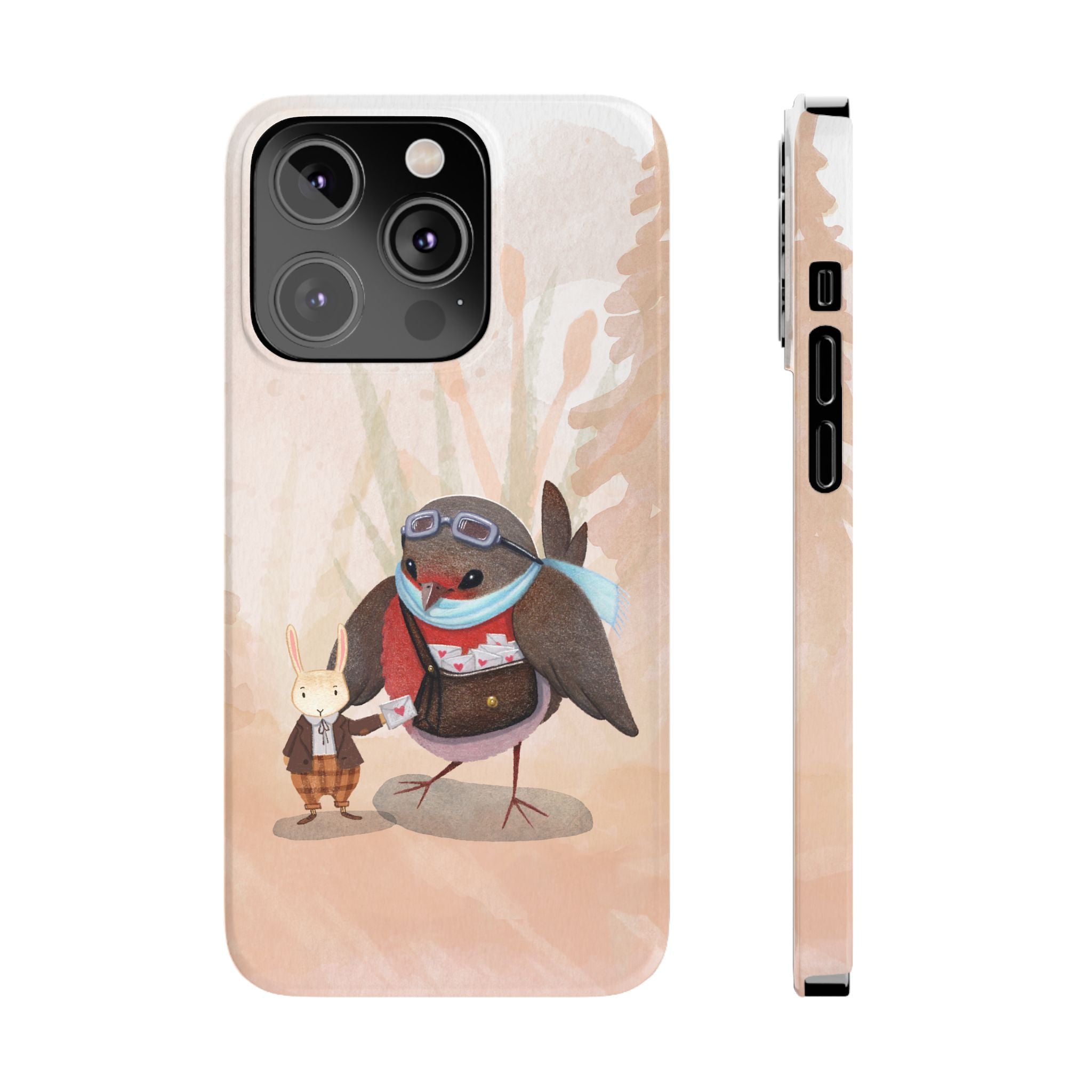 Whimsical Animal Slim Phone Cases - Cute Bird and Rabbit Design, Perfect for Animal Lovers, Gifts for Kids and Teens, Ideal for Birthdays,