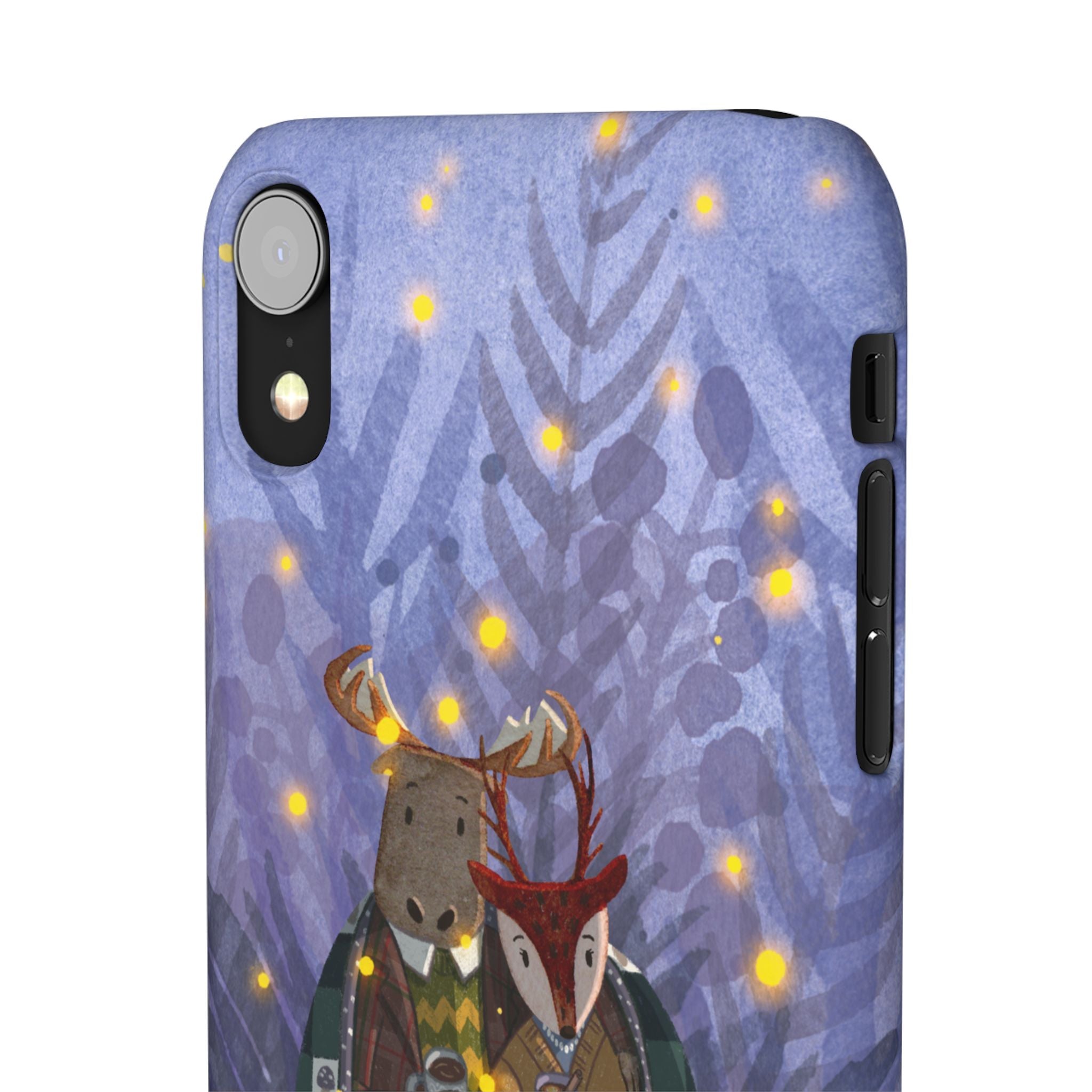 Whimsical Animal Lovers Snap Cases - Cozy Phone Protection, Gift for Nature Lovers, Holiday Decor, Cute Character Design, Animal Couple
