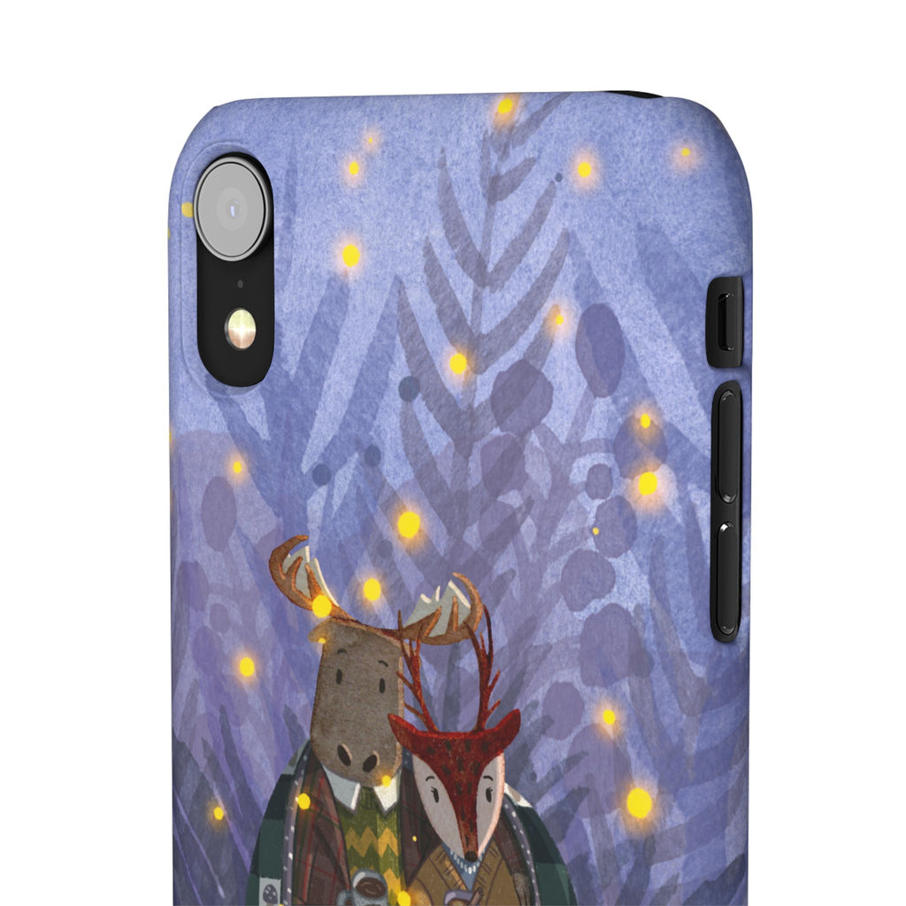 Whimsical Animal Lovers Snap Cases - Cozy Phone Protection, Gift for Nature Lovers, Holiday Decor, Cute Character Design, Animal Couple