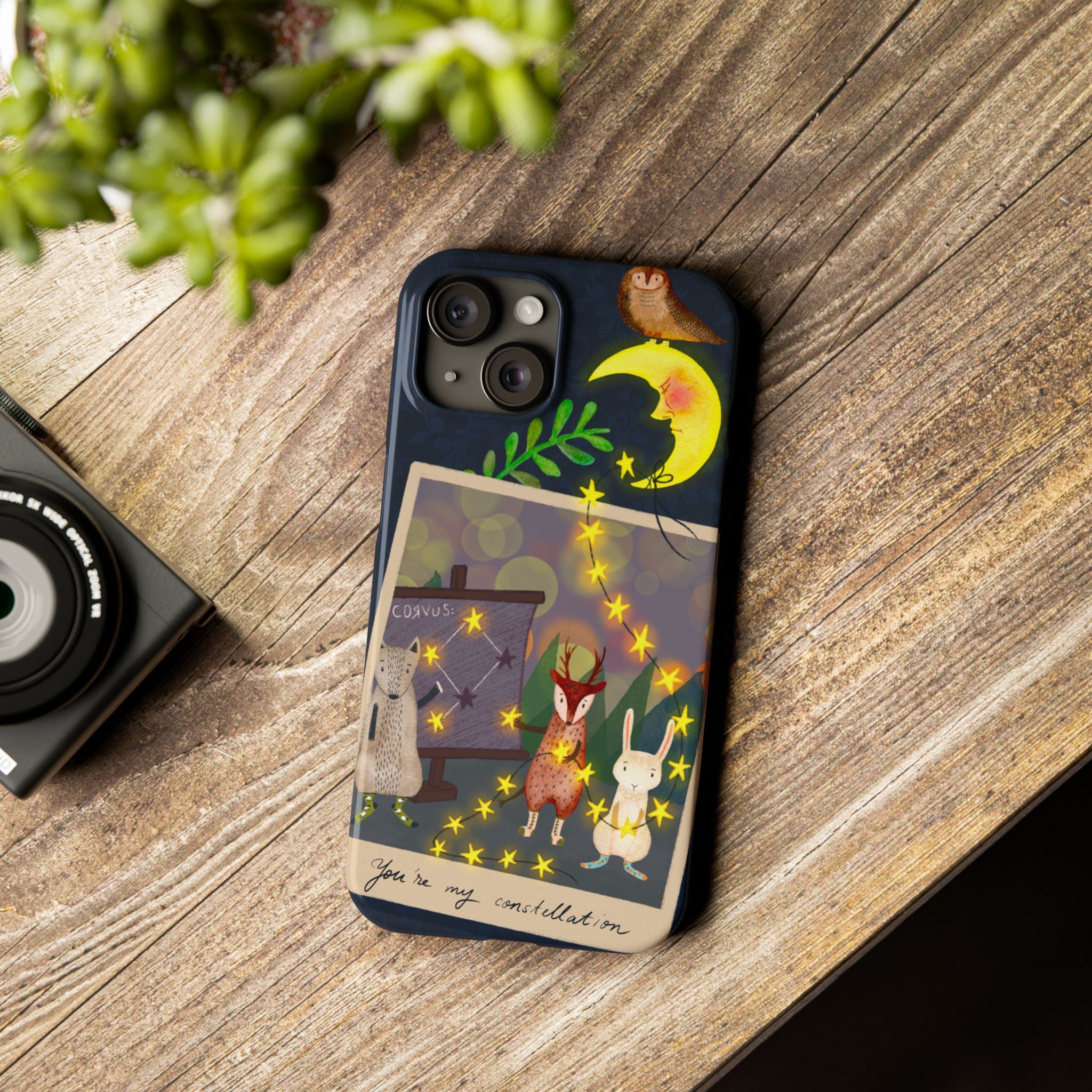 Constellation Friends iPhone Case, Starlit Woodland Photo Cover, Cute Gift for Birthday, Kawaii Design, iPhone 7 8 X XR XS 11 12 13 14 15 16