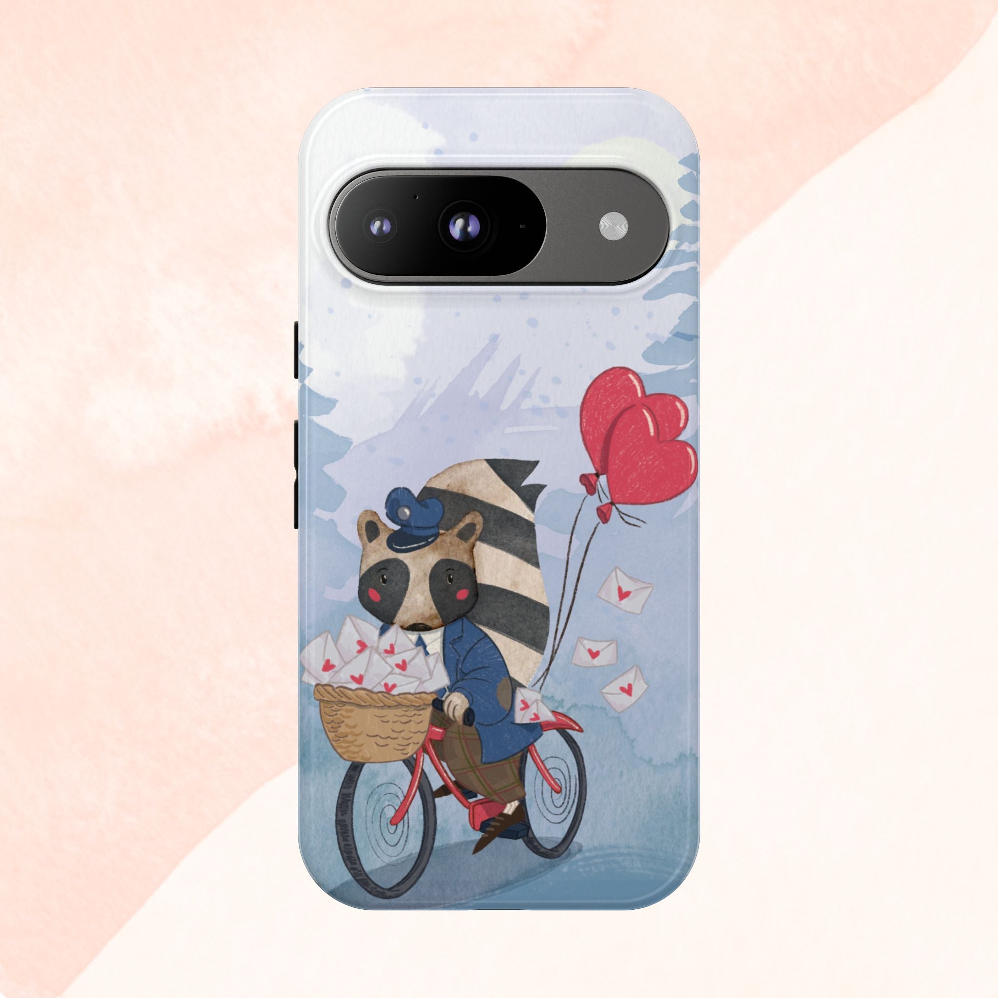 Cute Raccoon Phone Case, Tough Case for Animal Lovers, Valentine's Day Gift, Whimsical Phone Accessory, Gifts for Kids