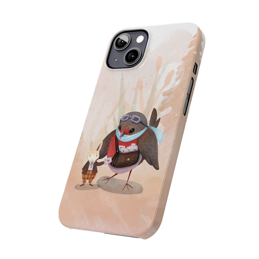 Whimsical Animal Slim Phone Cases - Cute Bird and Rabbit Design, Perfect for Animal Lovers, Gifts for Kids and Teens, Ideal for Birthdays,