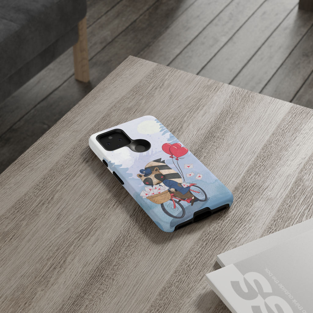 Cute Raccoon Phone Case, Tough Case for Animal Lovers, Valentine's Day Gift, Whimsical Phone Accessory, Gifts for Kids