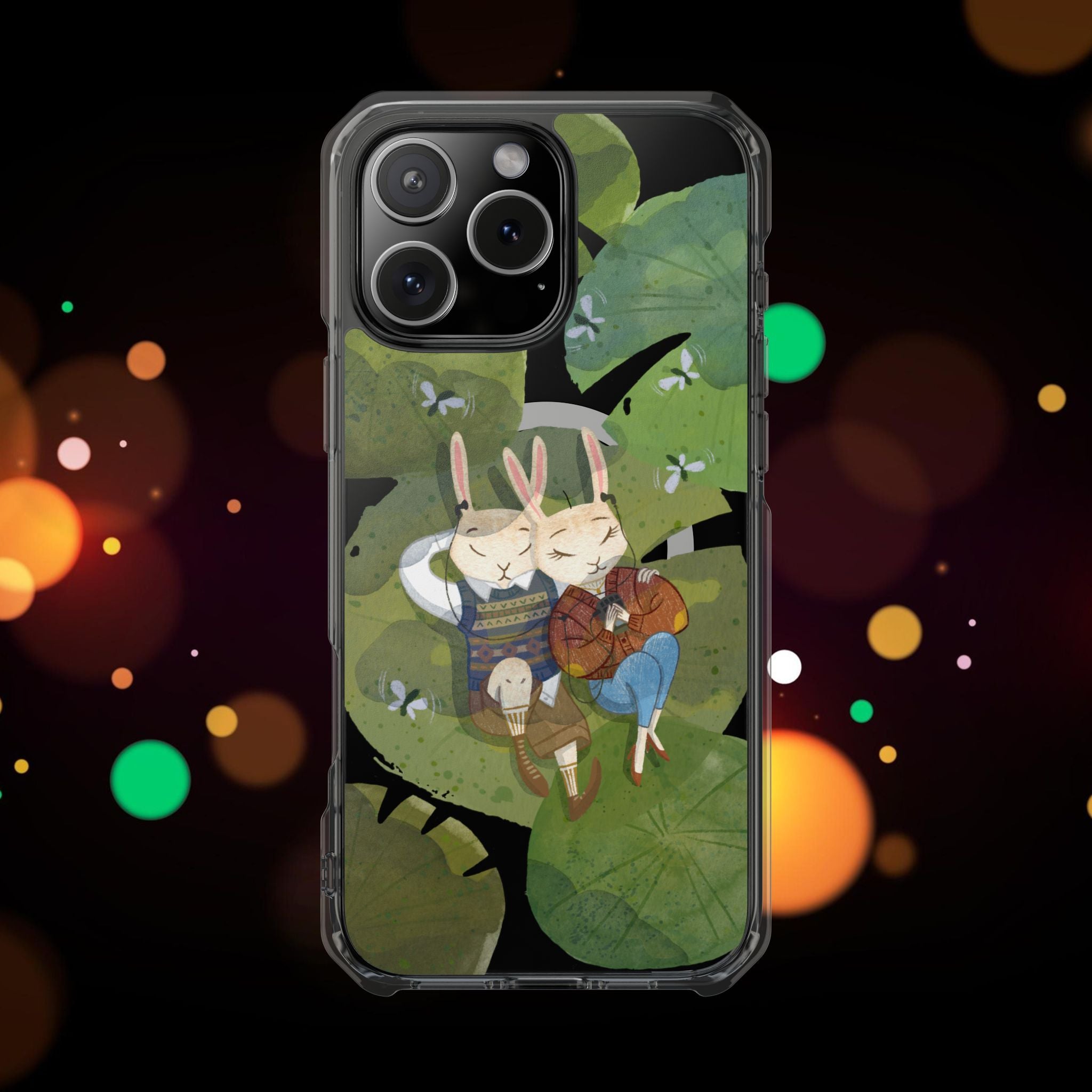 Cute Animal Lovers Phone Case, Magnetic Clear Impact Cases for Nature Enthusiasts, Eco-Friendly Gift, Cute Bunny Design, Unique Phone Cover